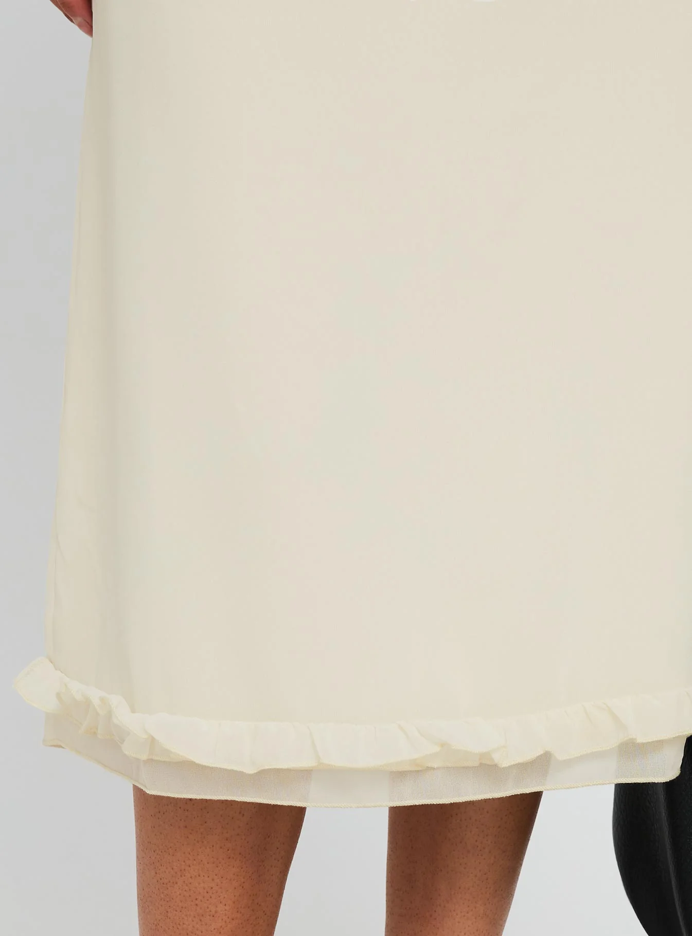 Rosette Frill Midi Skirt Cream