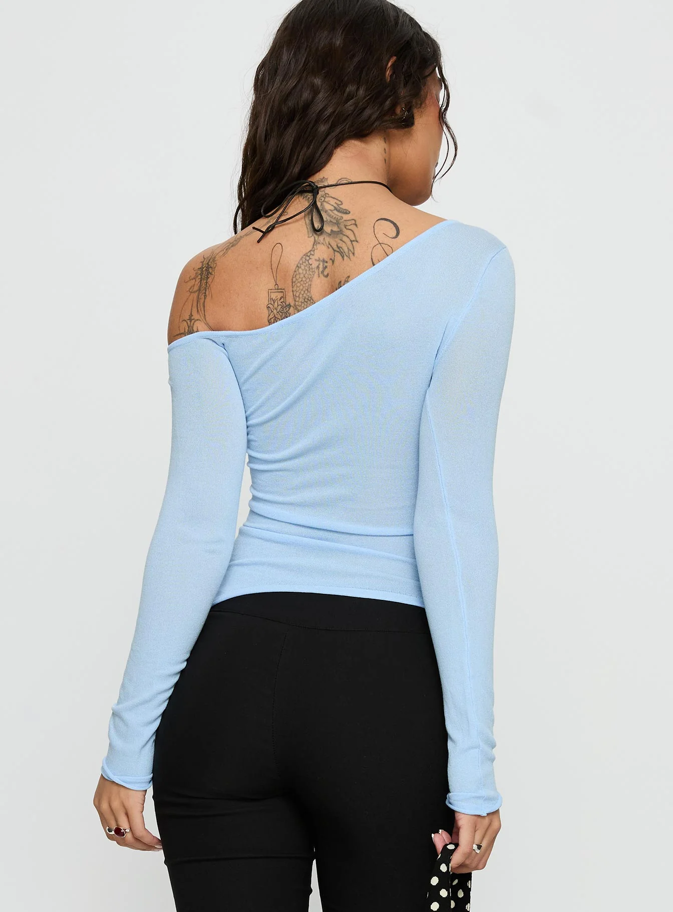 Kastor One Shoulder Long Sleeve Top Blue
