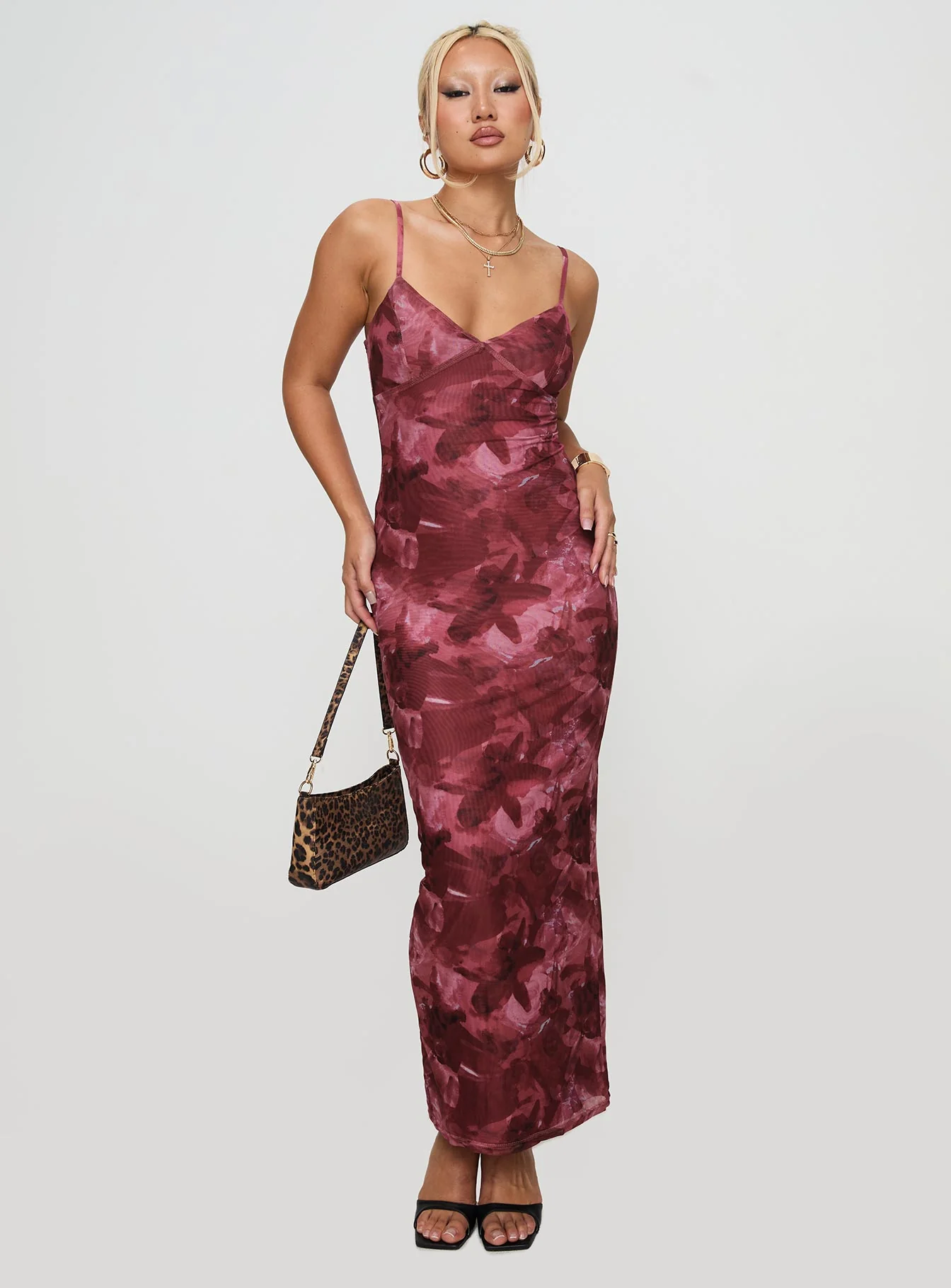 Hathaway Maxi Dress Burgundy Floral
