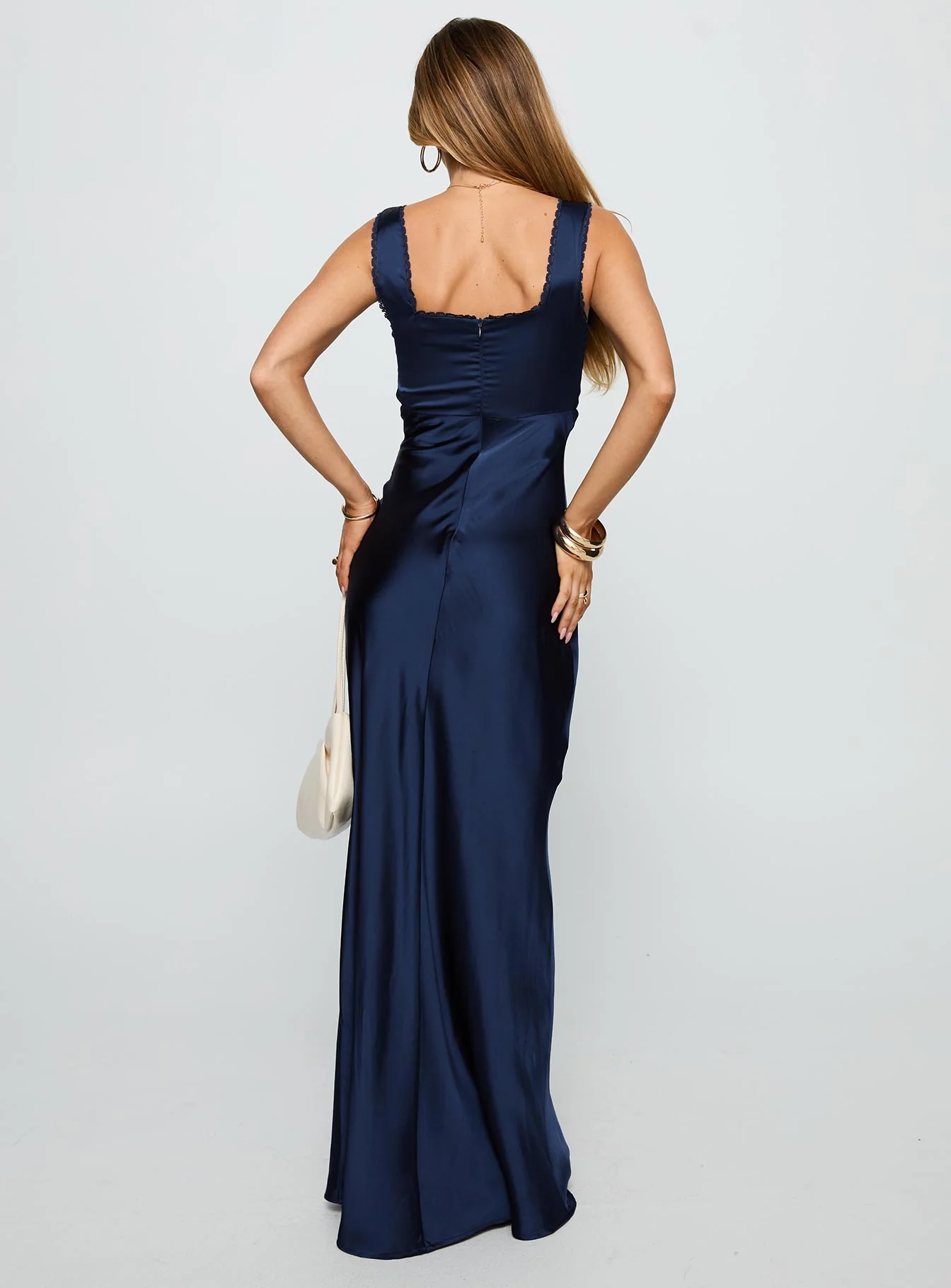 Dasha Satin Maxi Dress Navy