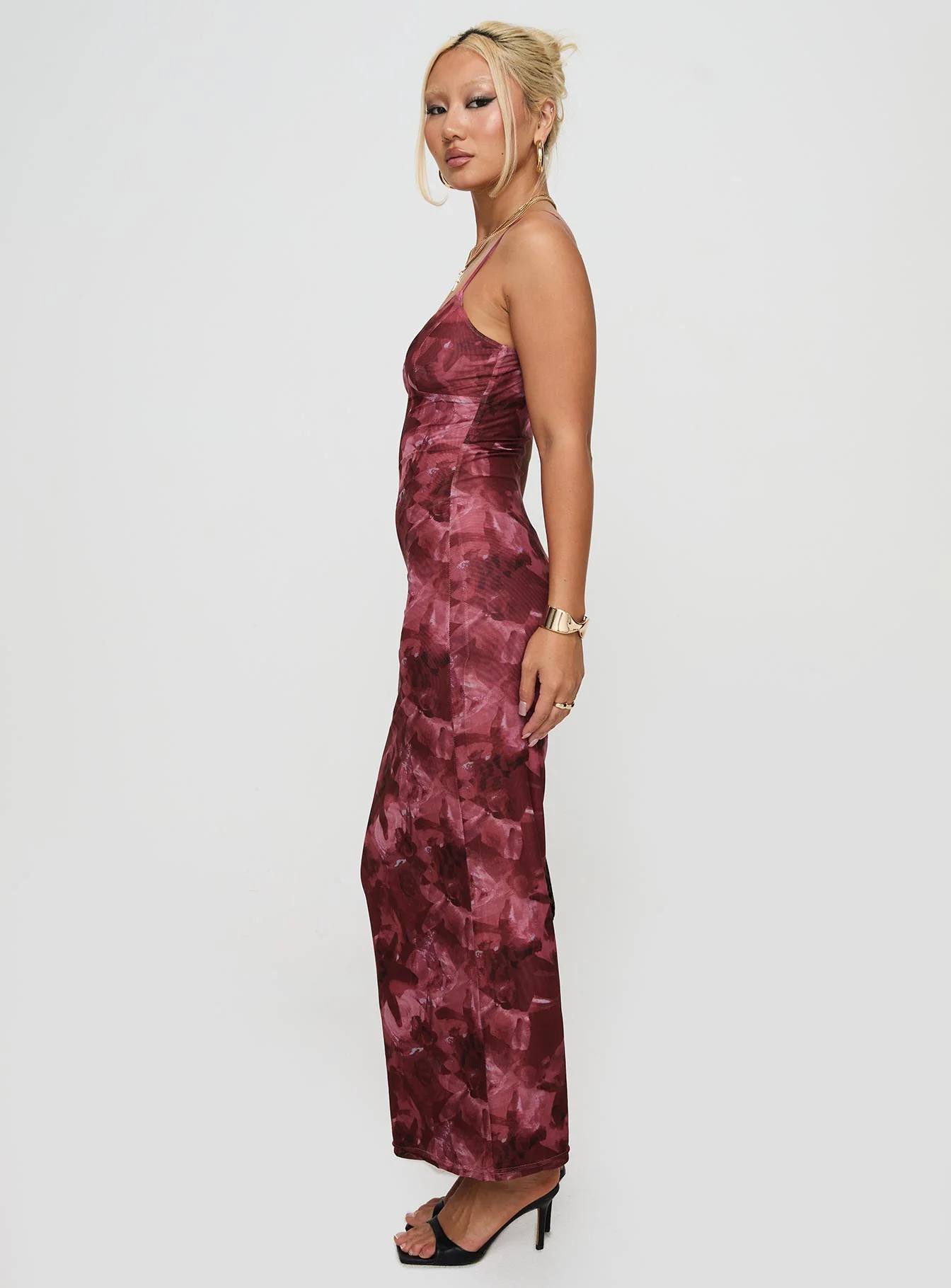 Hathaway Maxi Dress Burgundy Floral