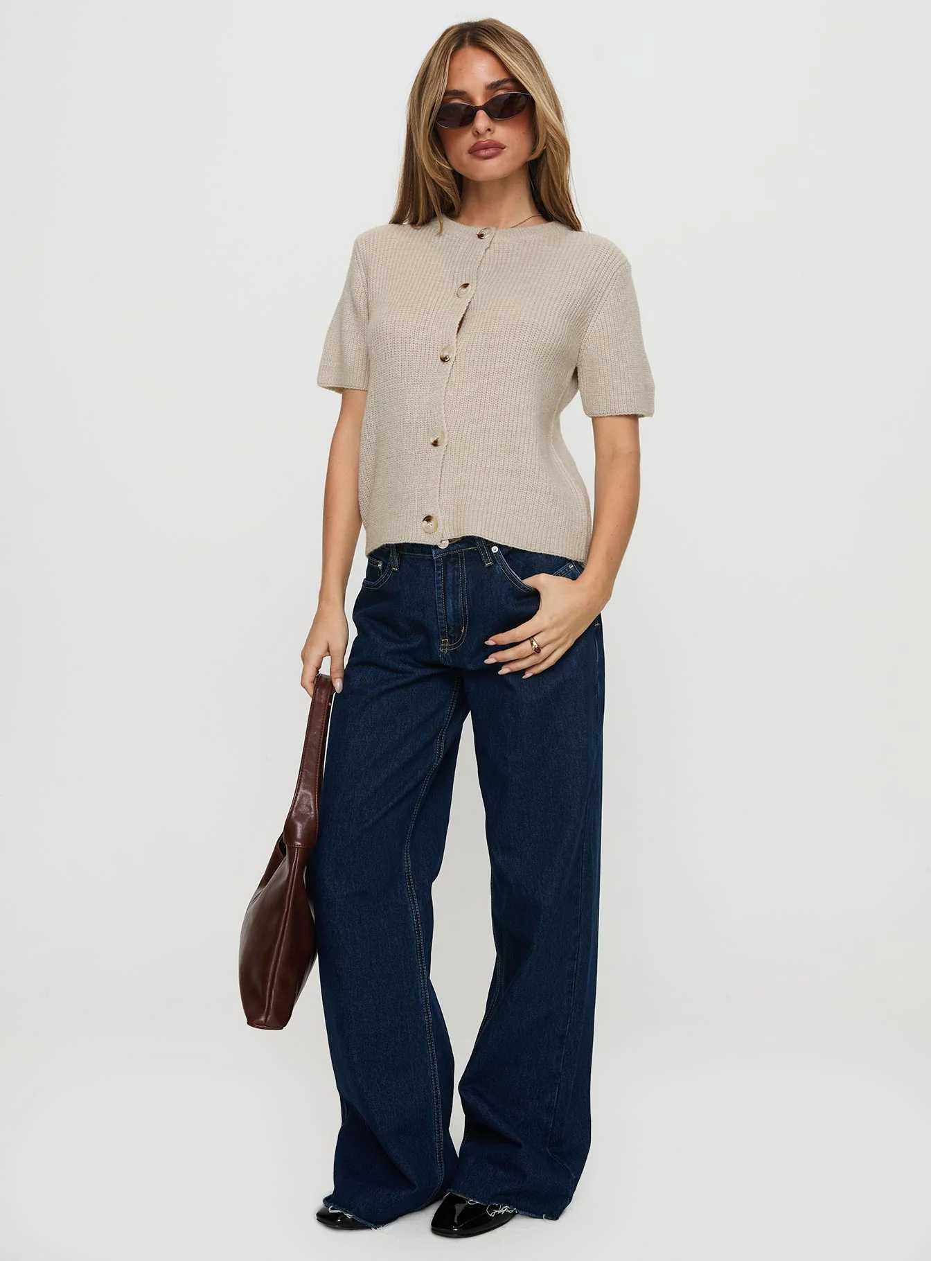 Wait A Lifetime Short Sleeve Cardigan Beige