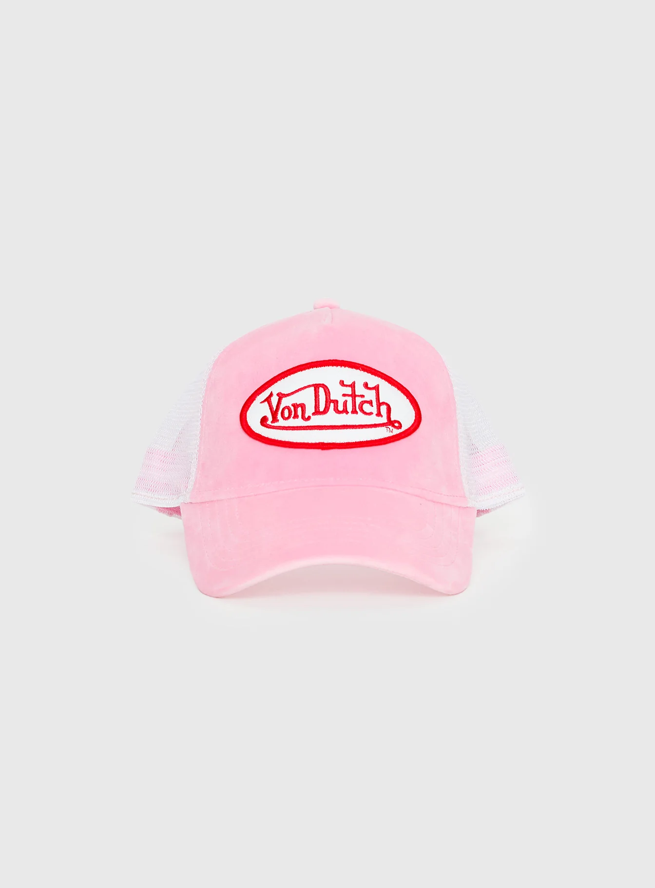 Von Dutch Velvet Trucker Hat Pink
