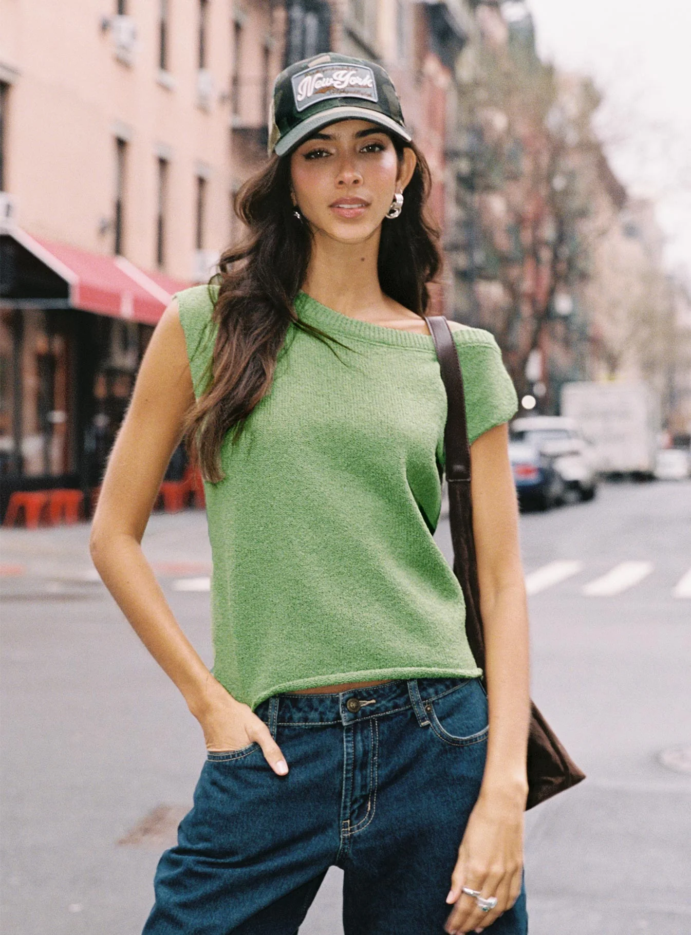 Ashfield Off Shoulder Top Green