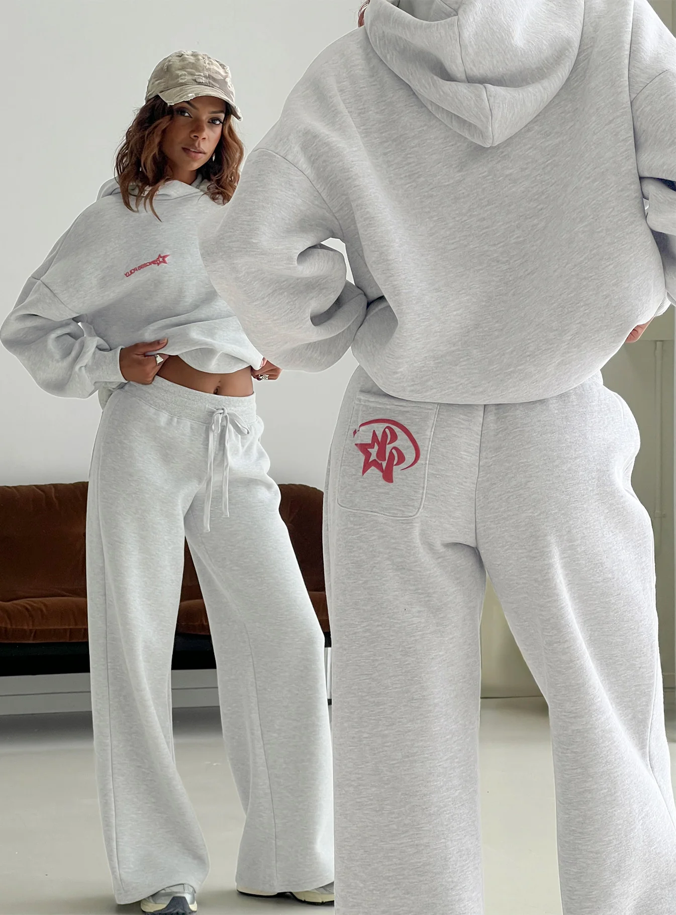 Princess Polly Stargirl Hoodie Grey Marle