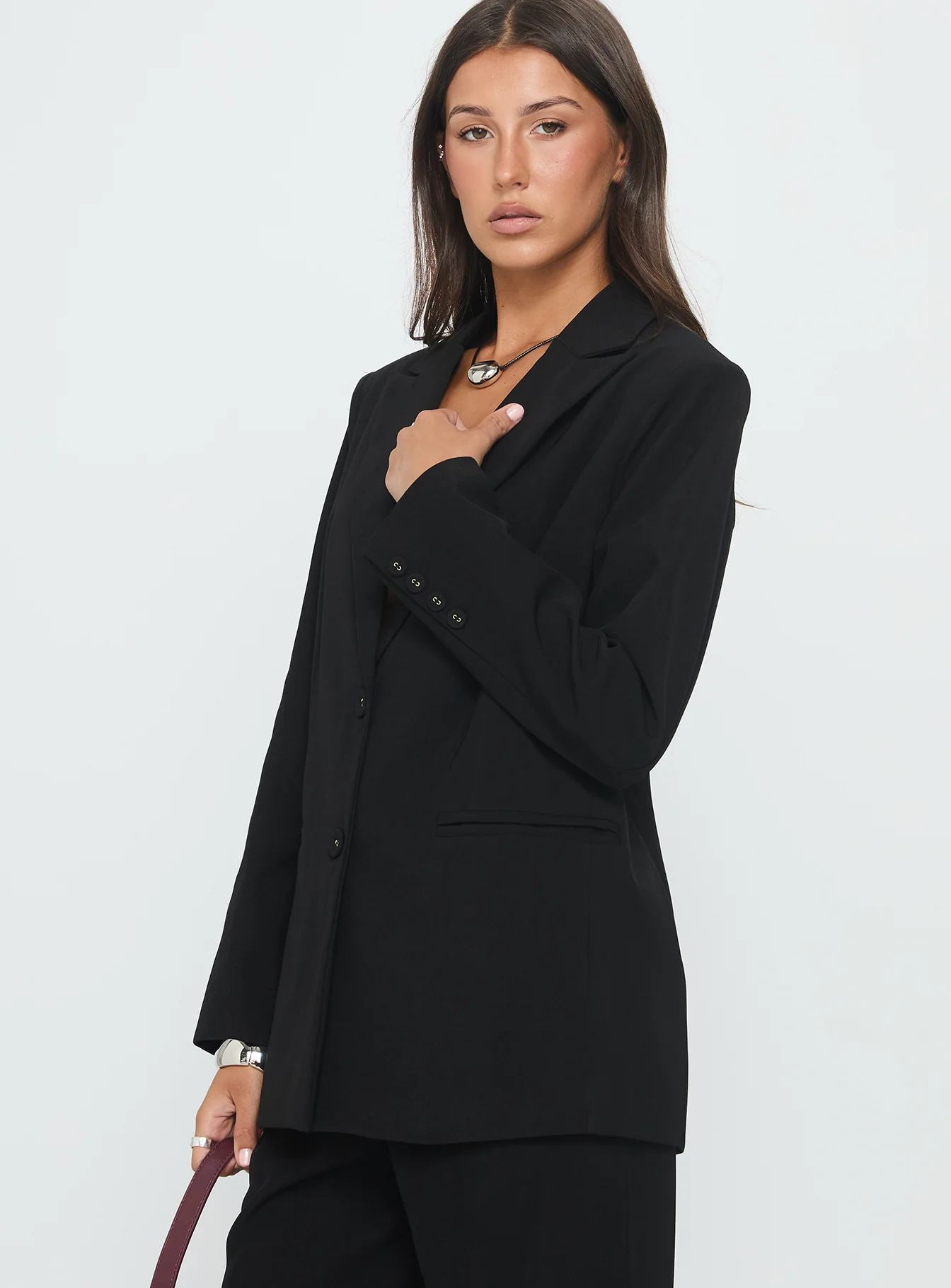 Crowd Pleaser Oversized Blazer Black