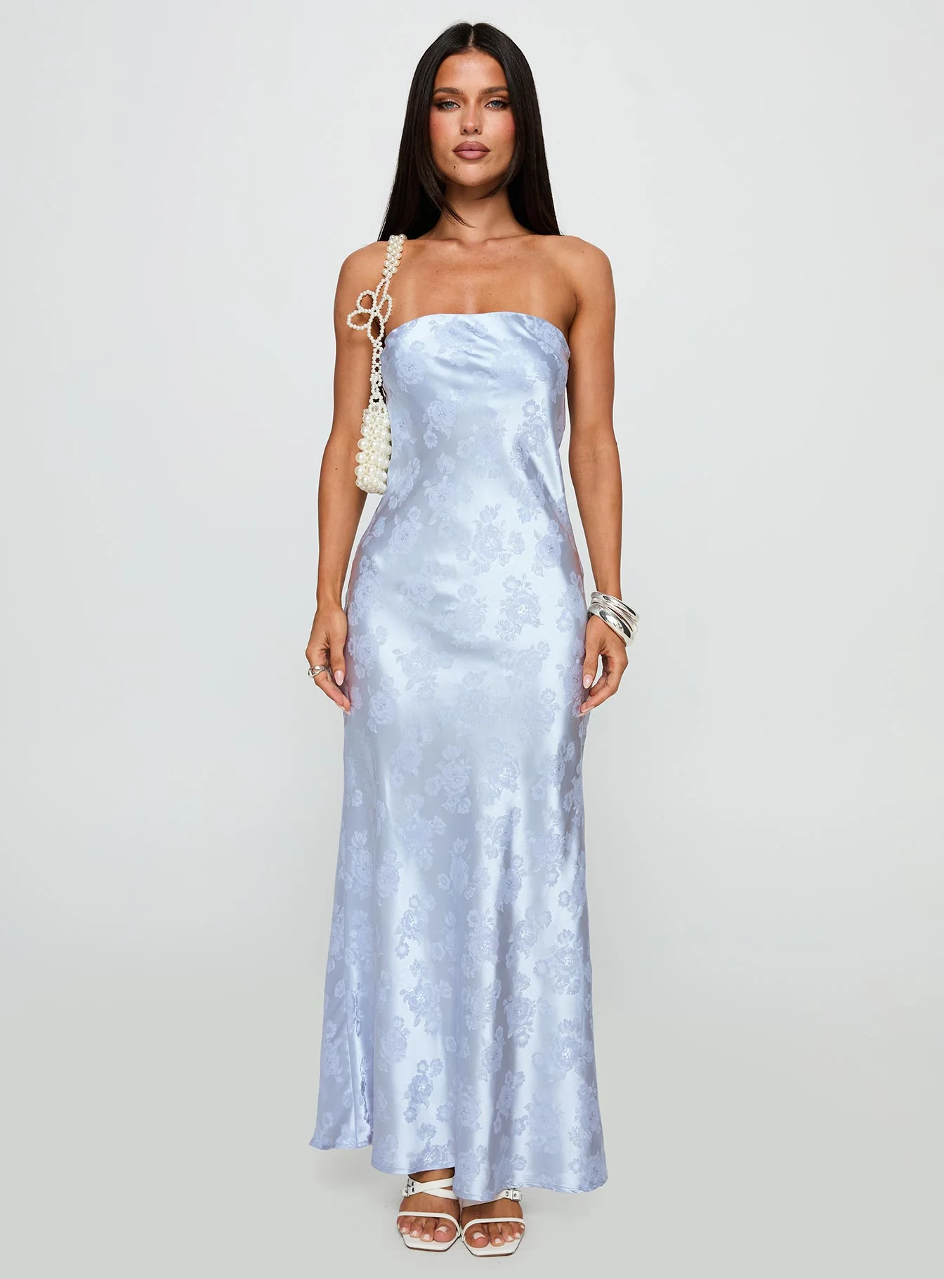 Haley Maxi Dress Blue Jacquard