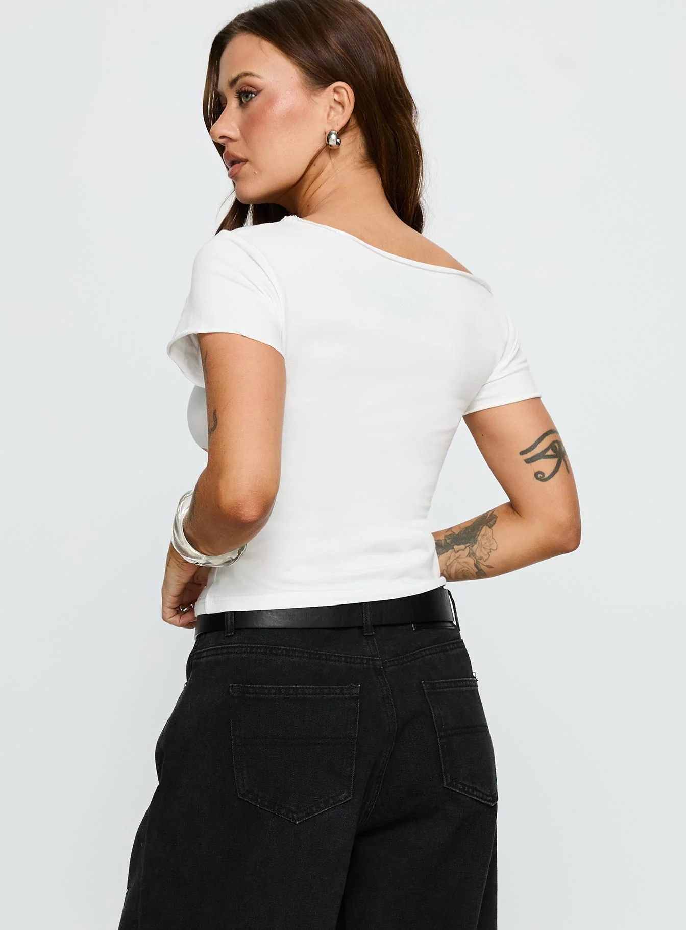 Corvette 1963 Off Shoulder Graphic Top White