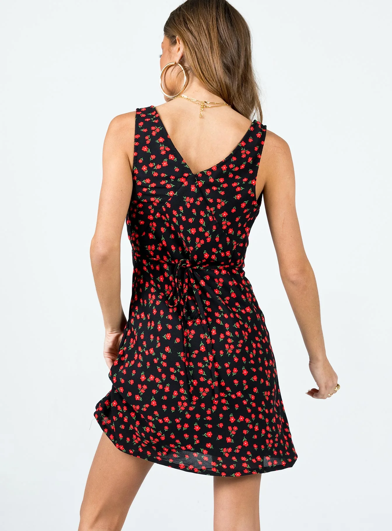 Nellie Mini Dress Black / Red Floral