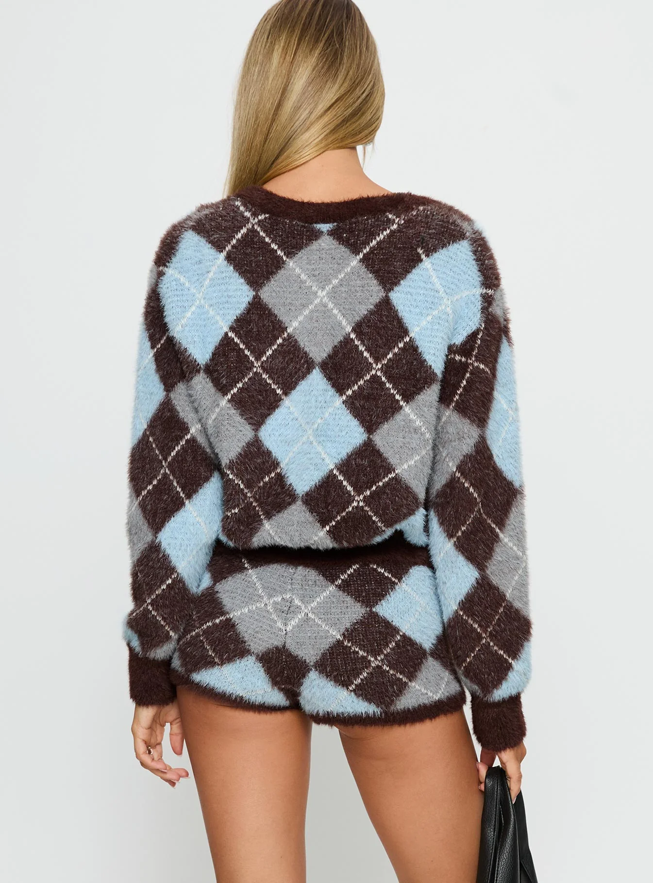 Kenlea Micro Shorts Blue Argyle