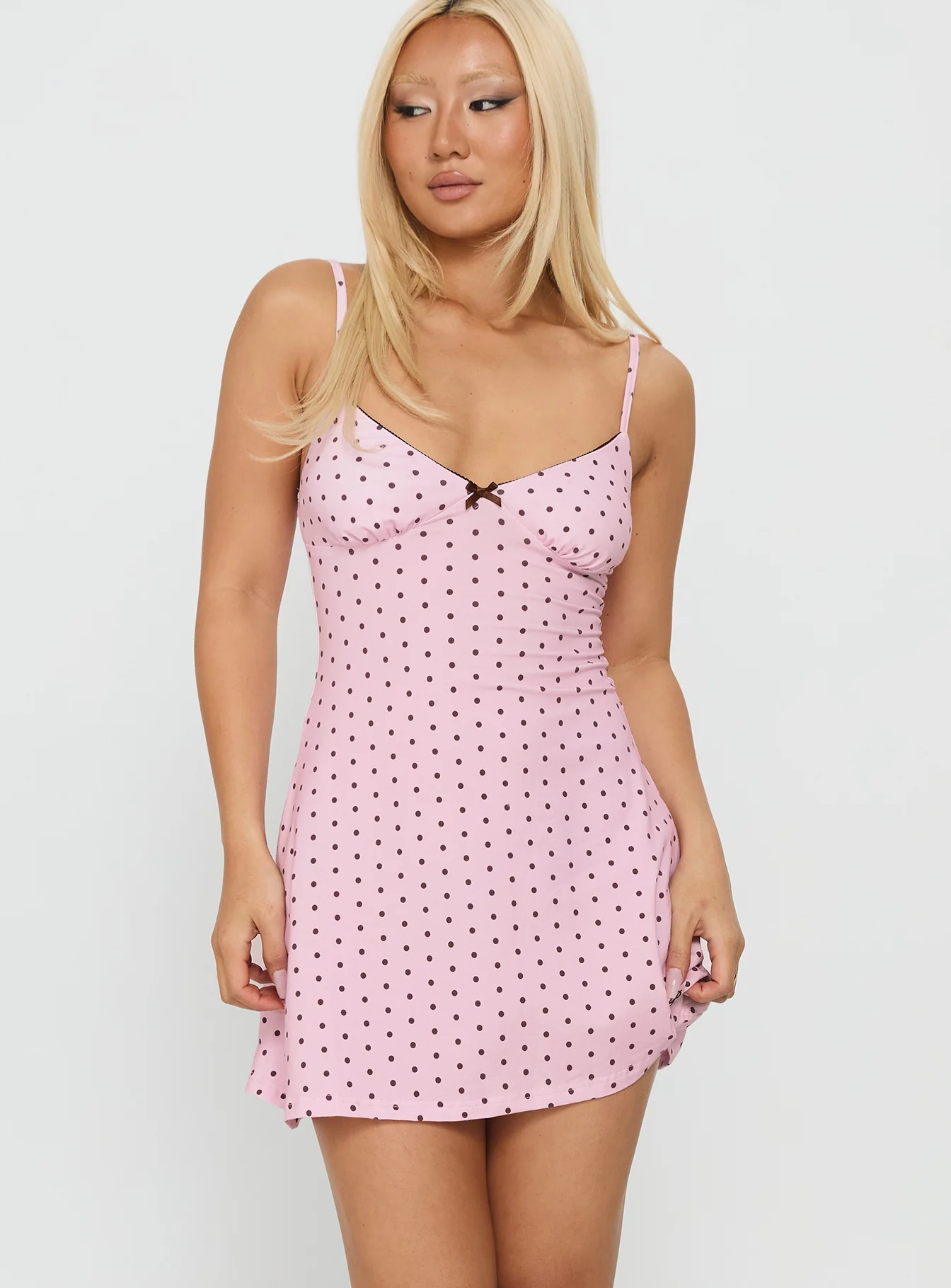 Sleep Schedule Sleep Mini Dress Pink Polka