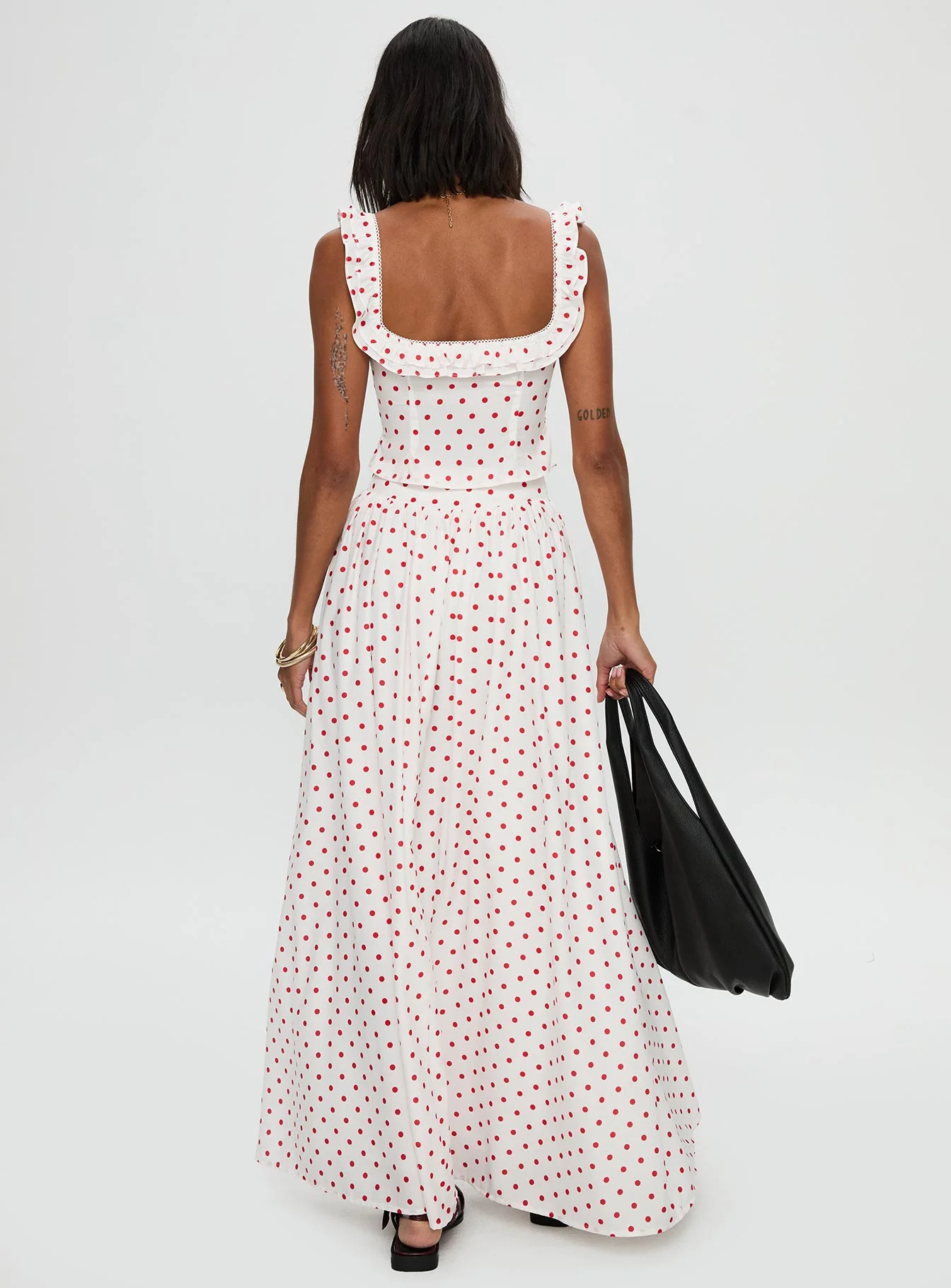 Valerio Maxi Skirt White / Red