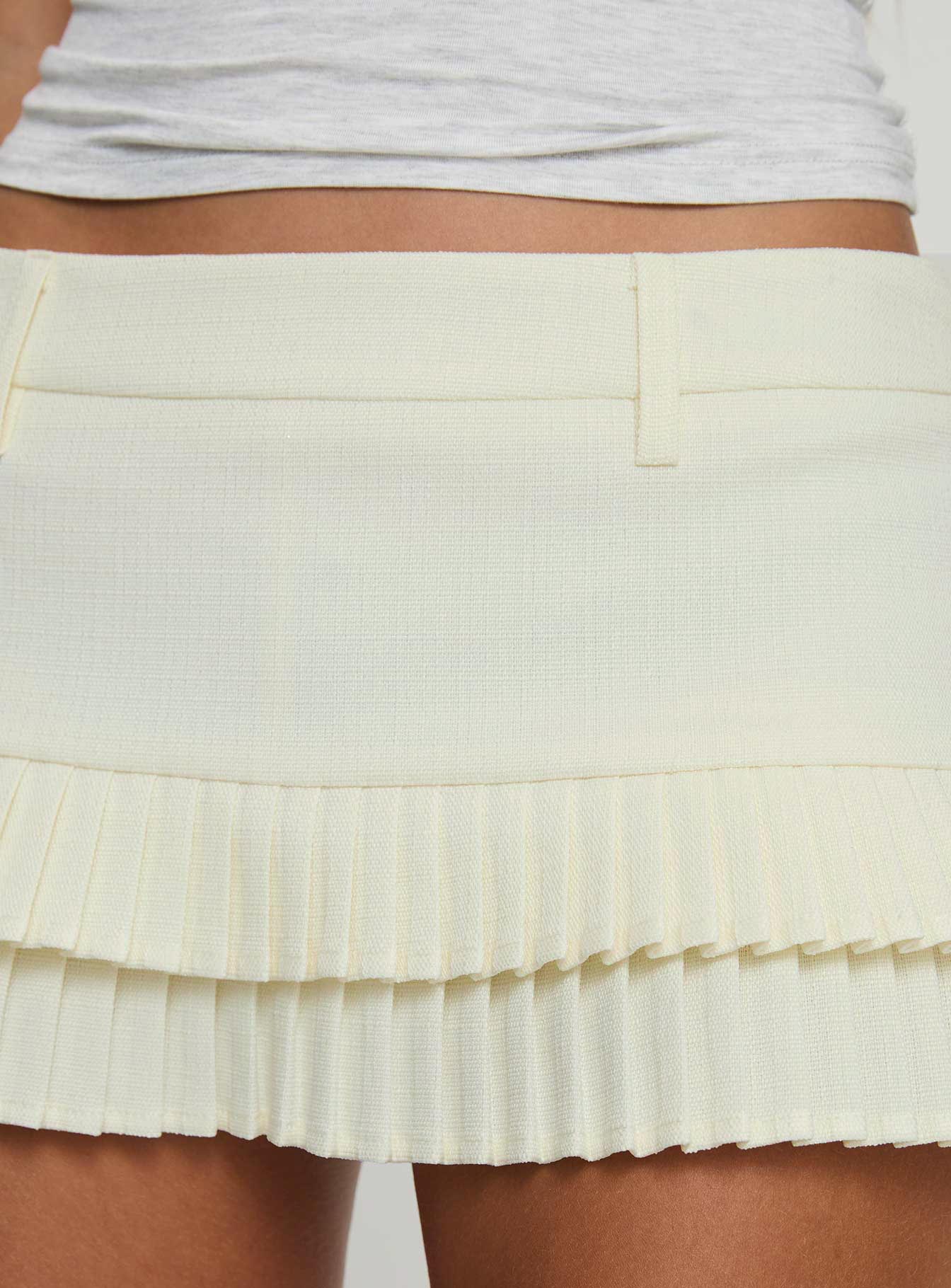 Deei Double Ruffle Mini Skort Soft Lemon