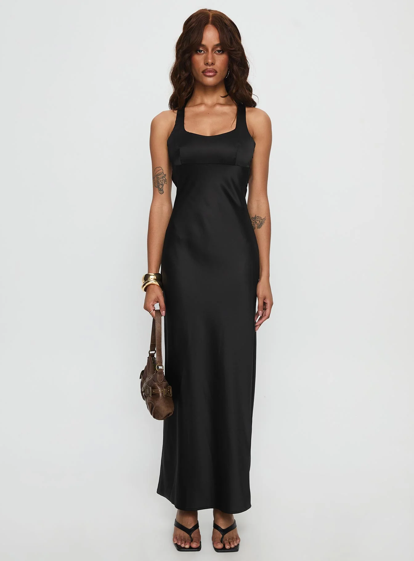 Alter Egos Drape Maxi Dress Black