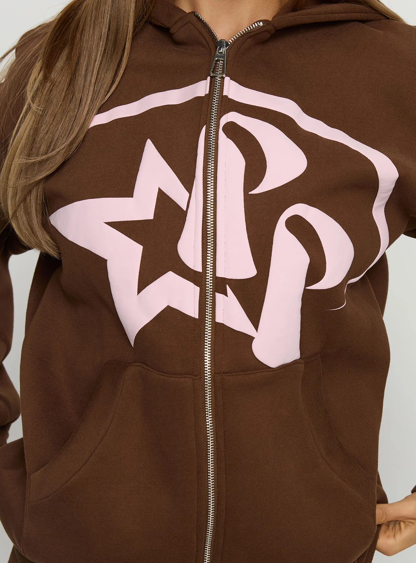 Princess Polly Stargirl Zip Through Jumper Brown