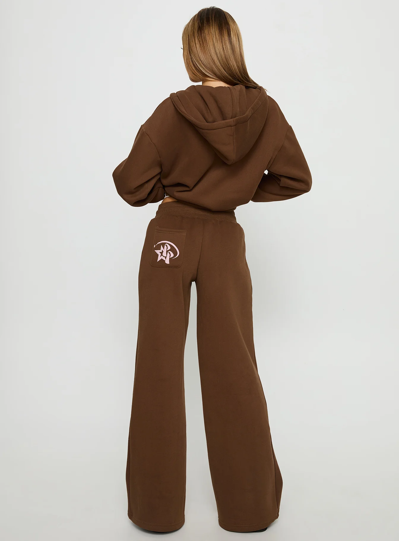 Princess Polly Stargirl Wide Leg Sweat Pants Brown