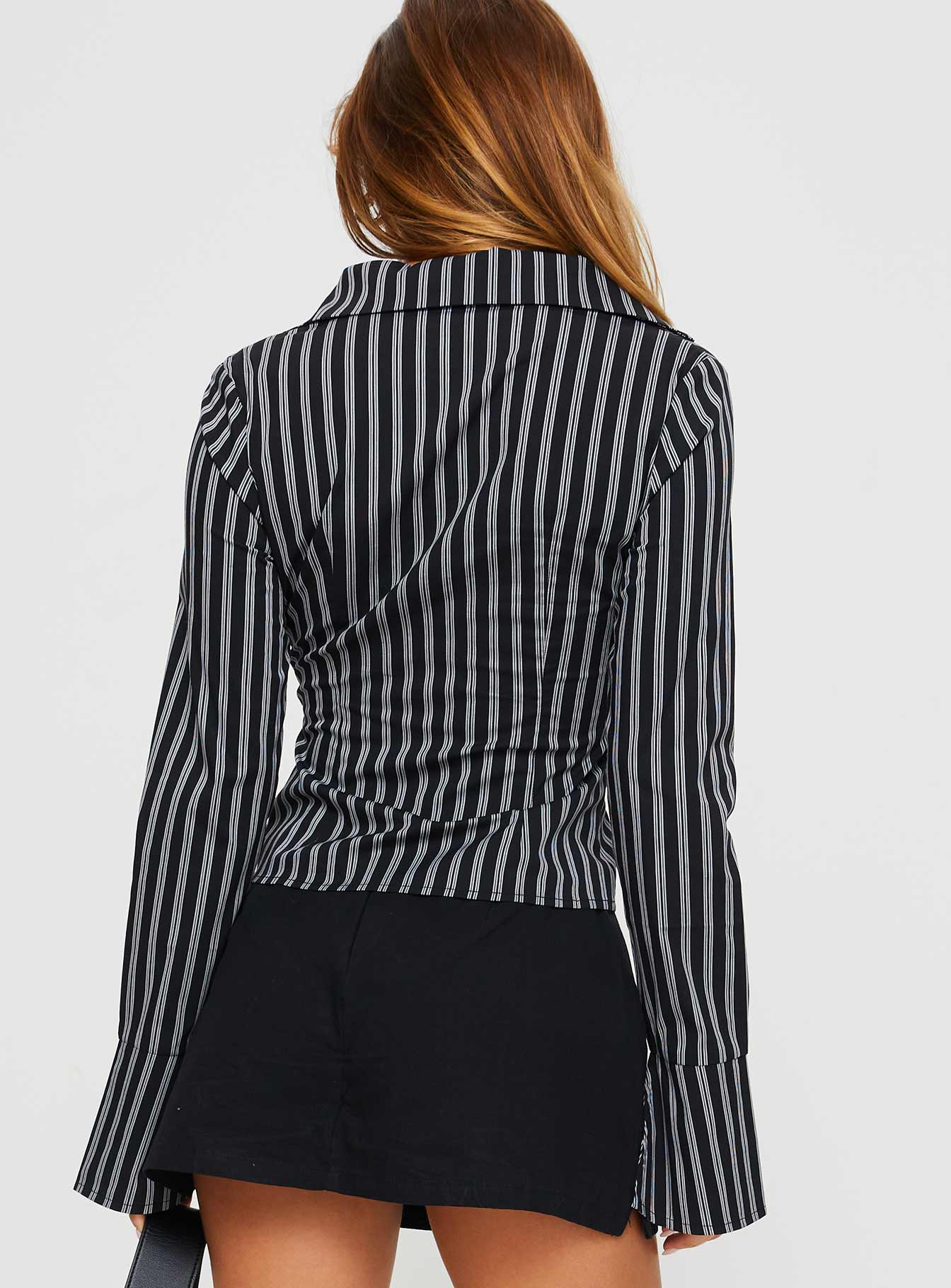 Nial Long Sleeve Top Black Stripe