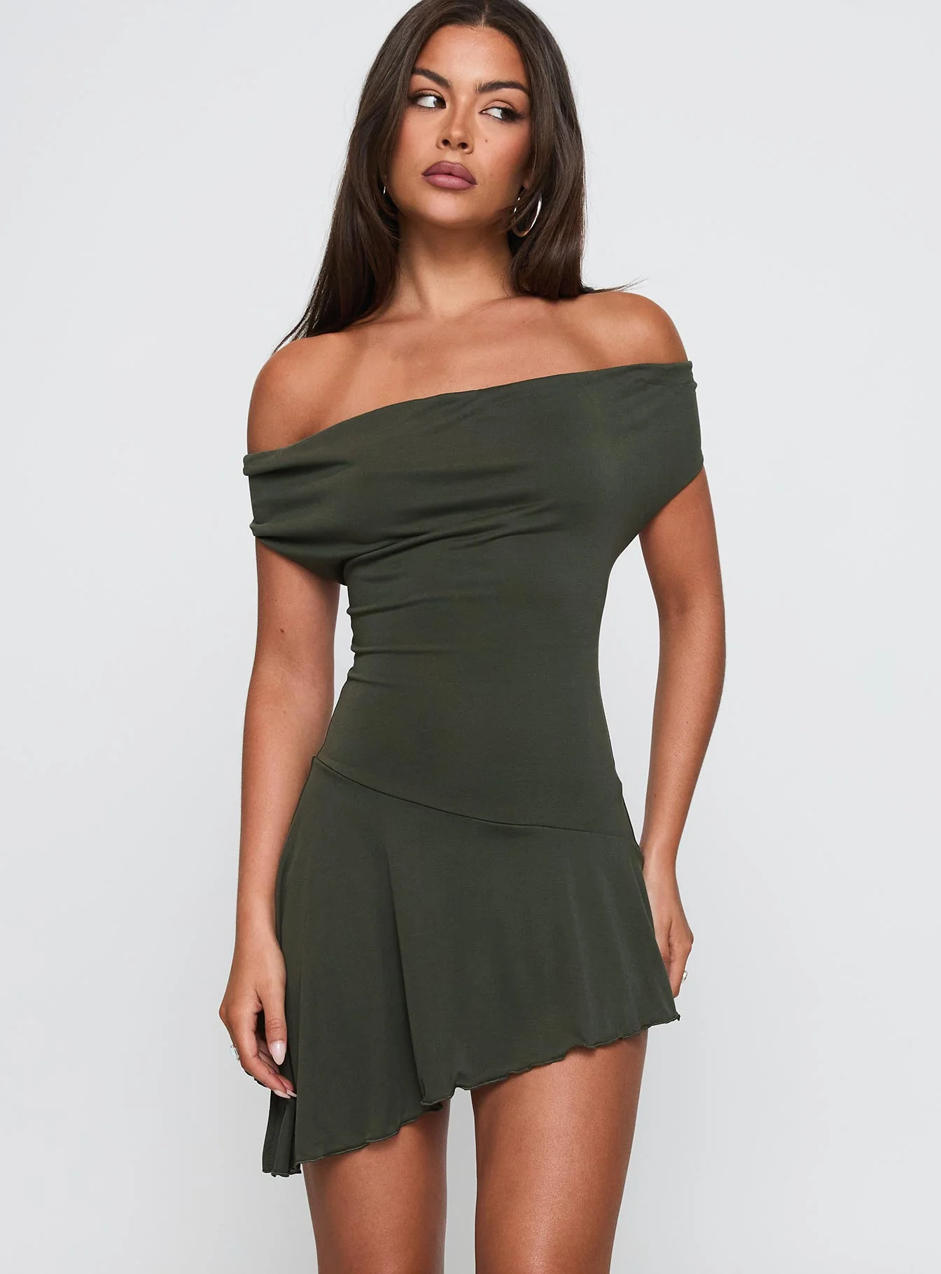 I Attract It Cowl Halter Playsuit Green