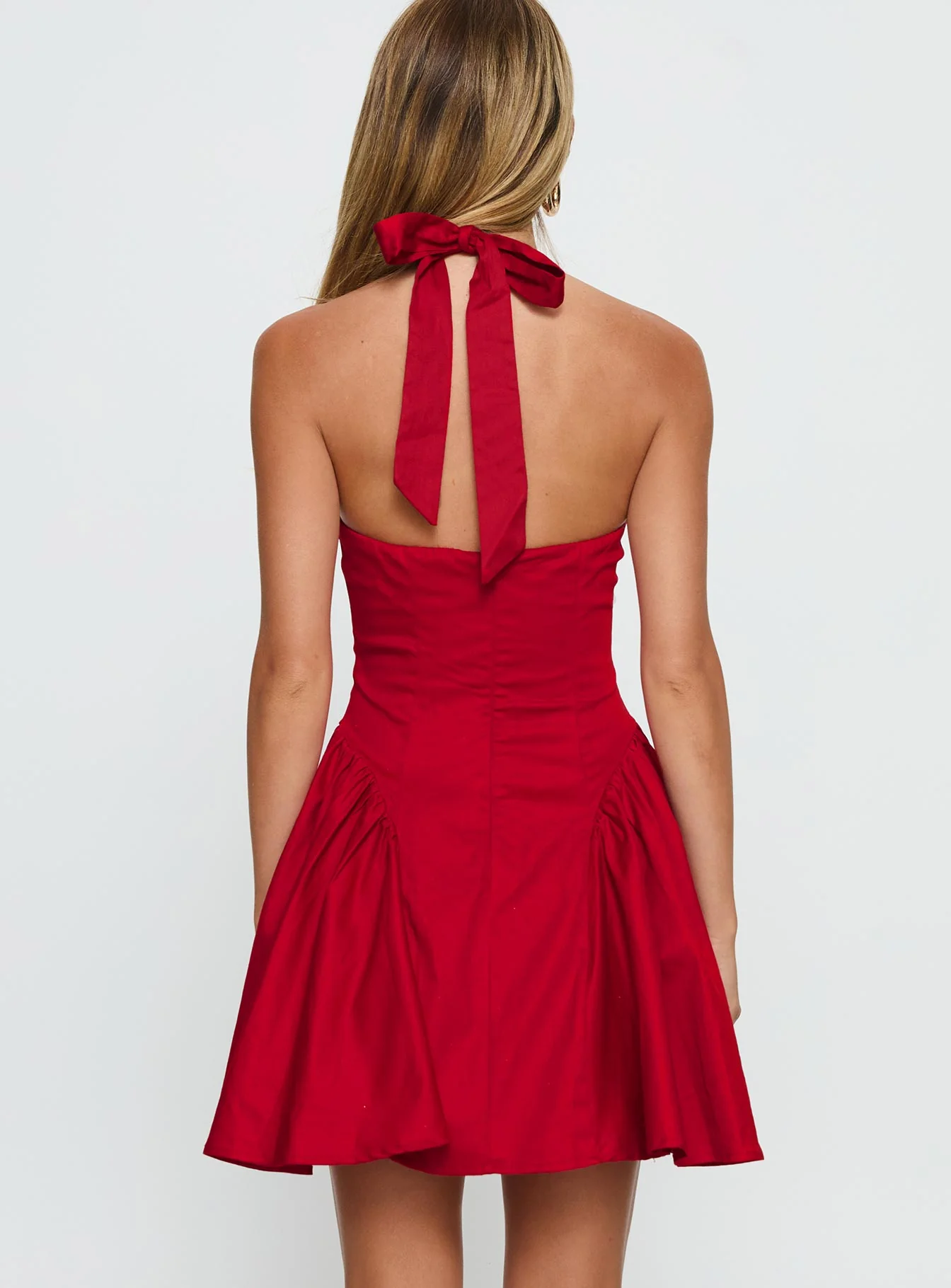 Karisse Halter Mini Dress Red