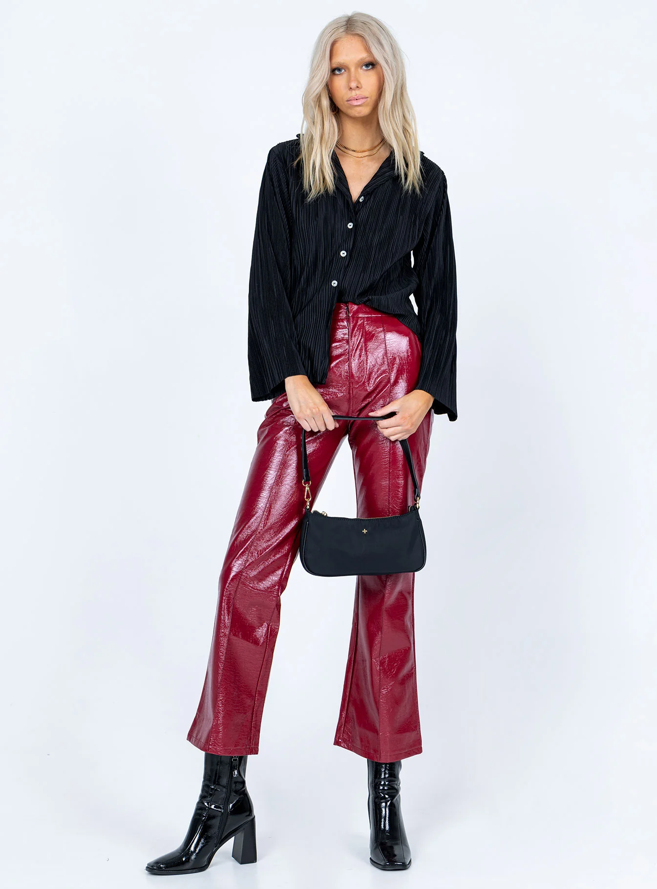 Louie Pleated Shirt Black