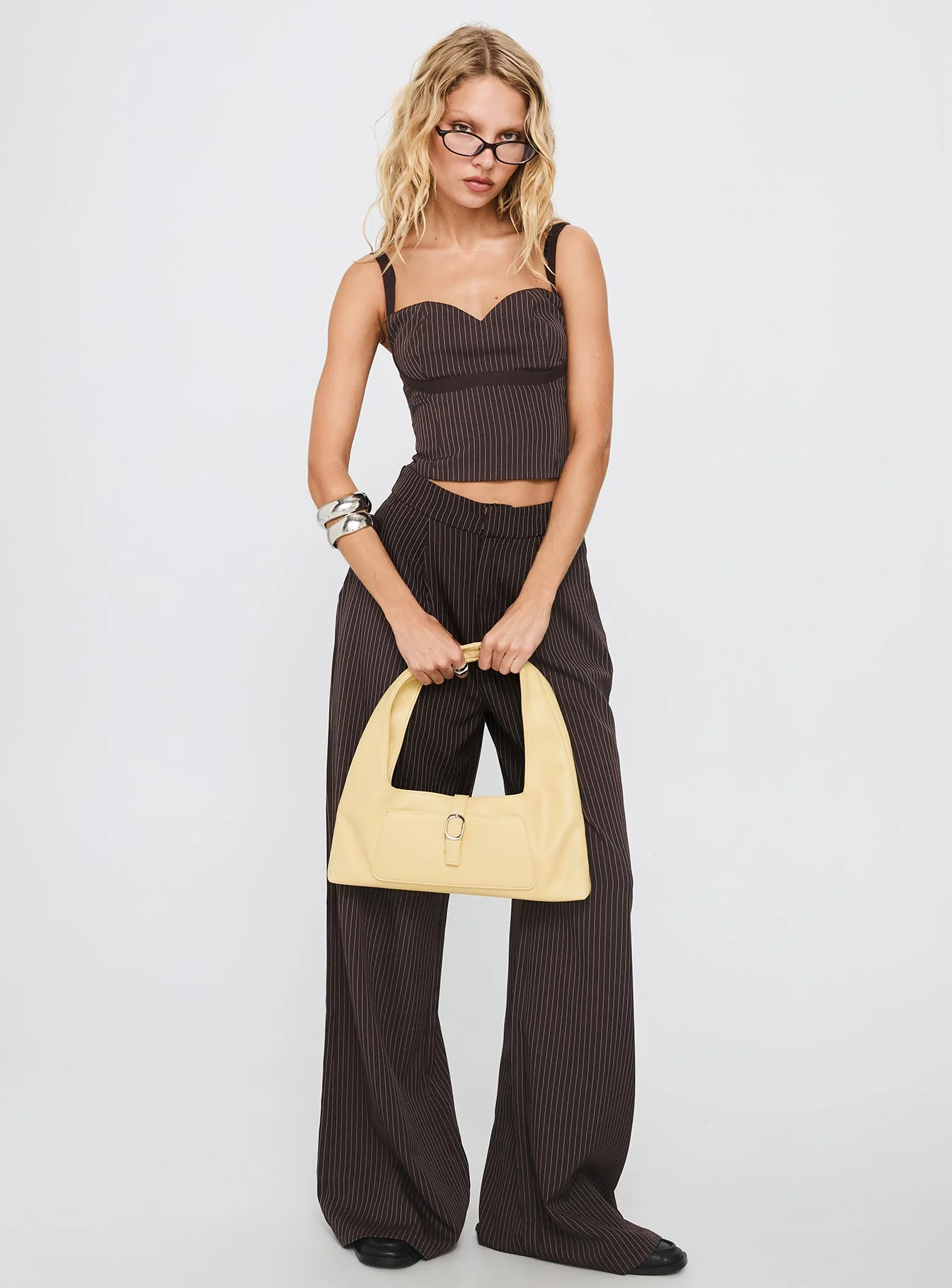 Briana Set Chocolate Pinstripe