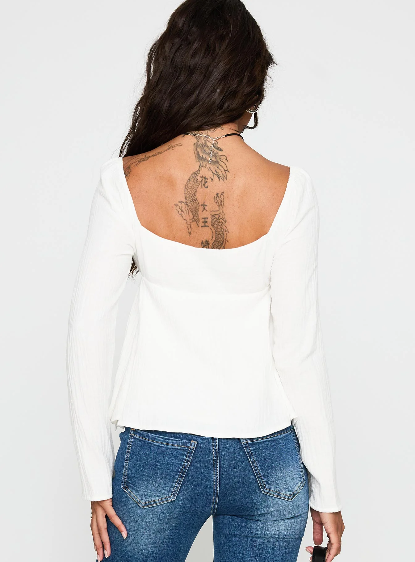 Khalea Long Sleeve Top White