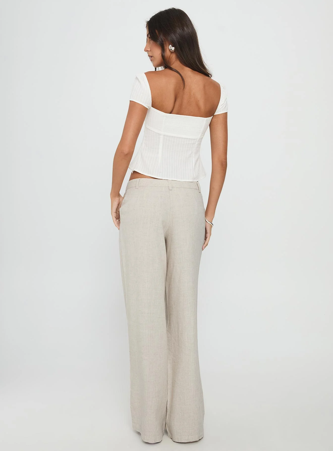 Syrena Tailored Wide Leg Pant Natural