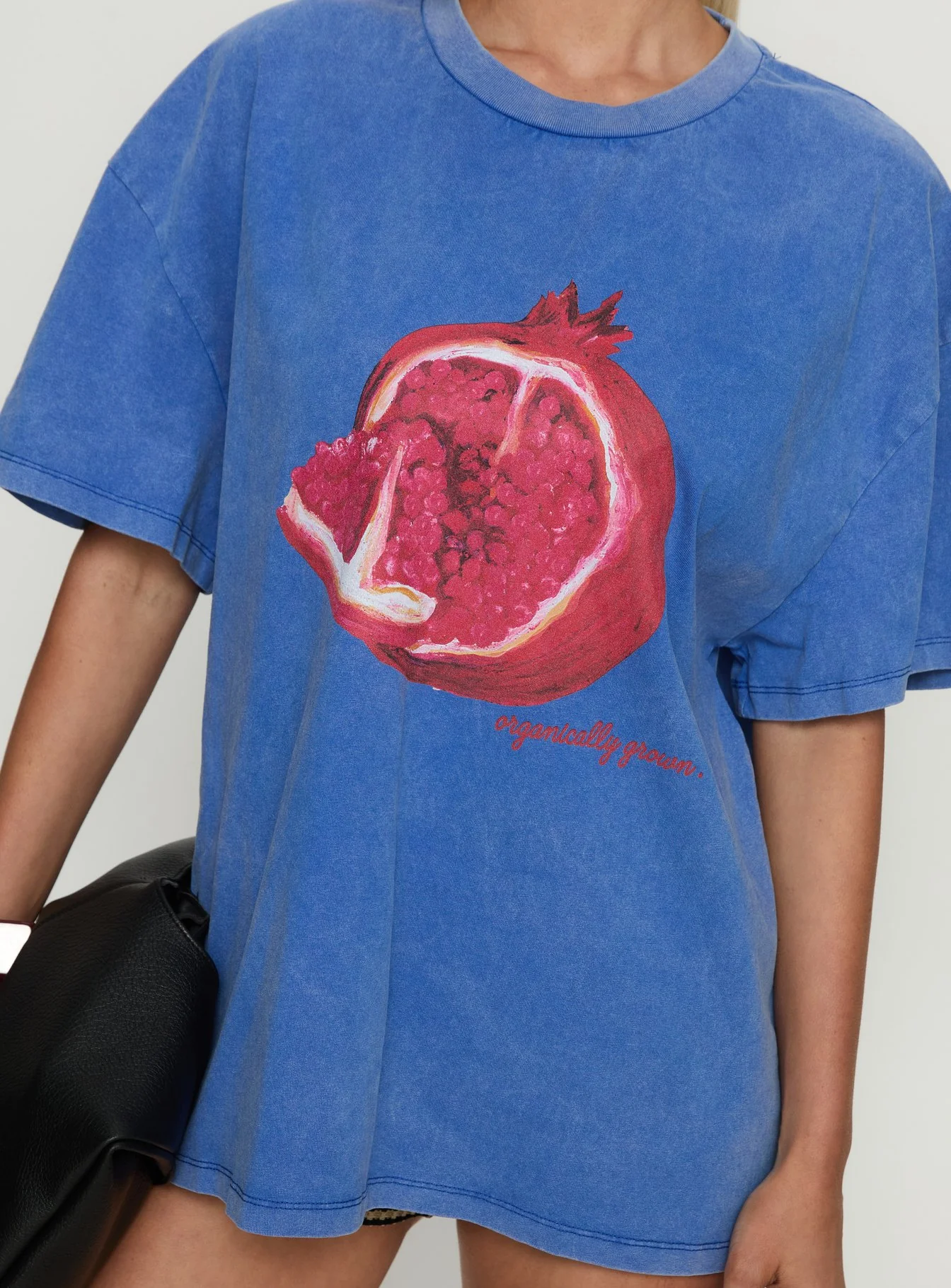 Linsay Oversized Tee Blue / Pomegranate