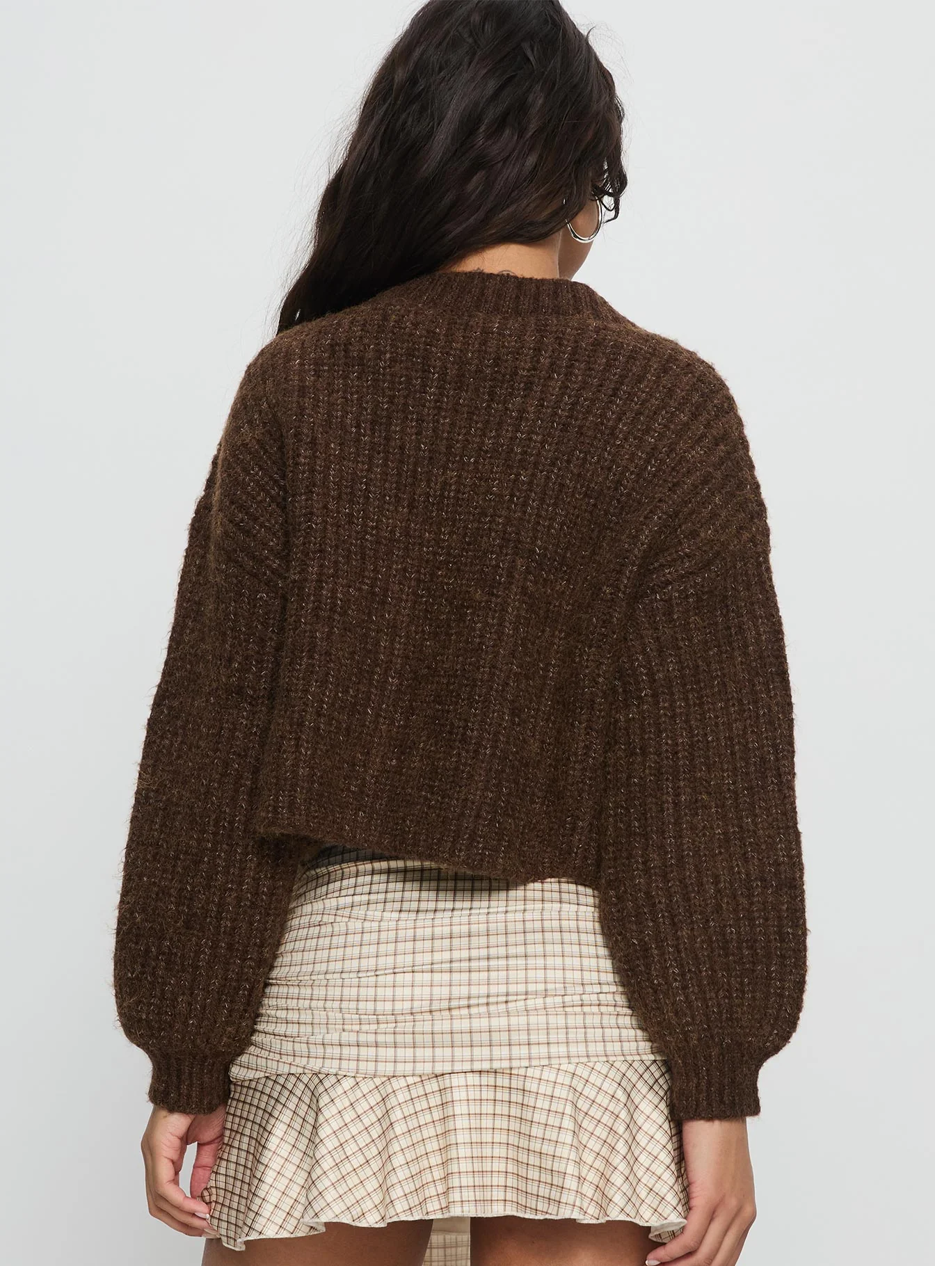 Hadly Knit Cardigan Brown