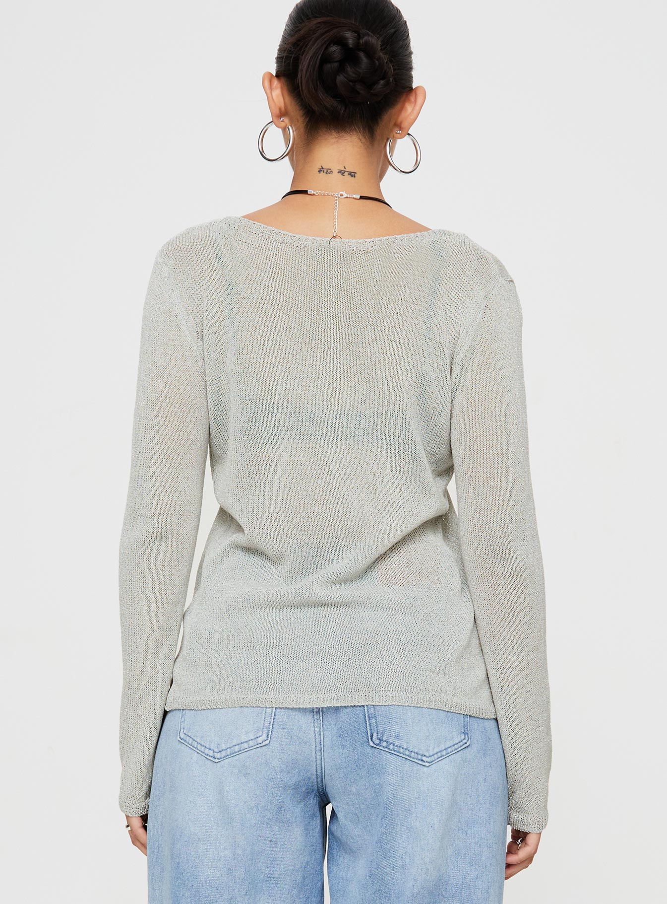 Fazzio Long Sleeve Top Silver