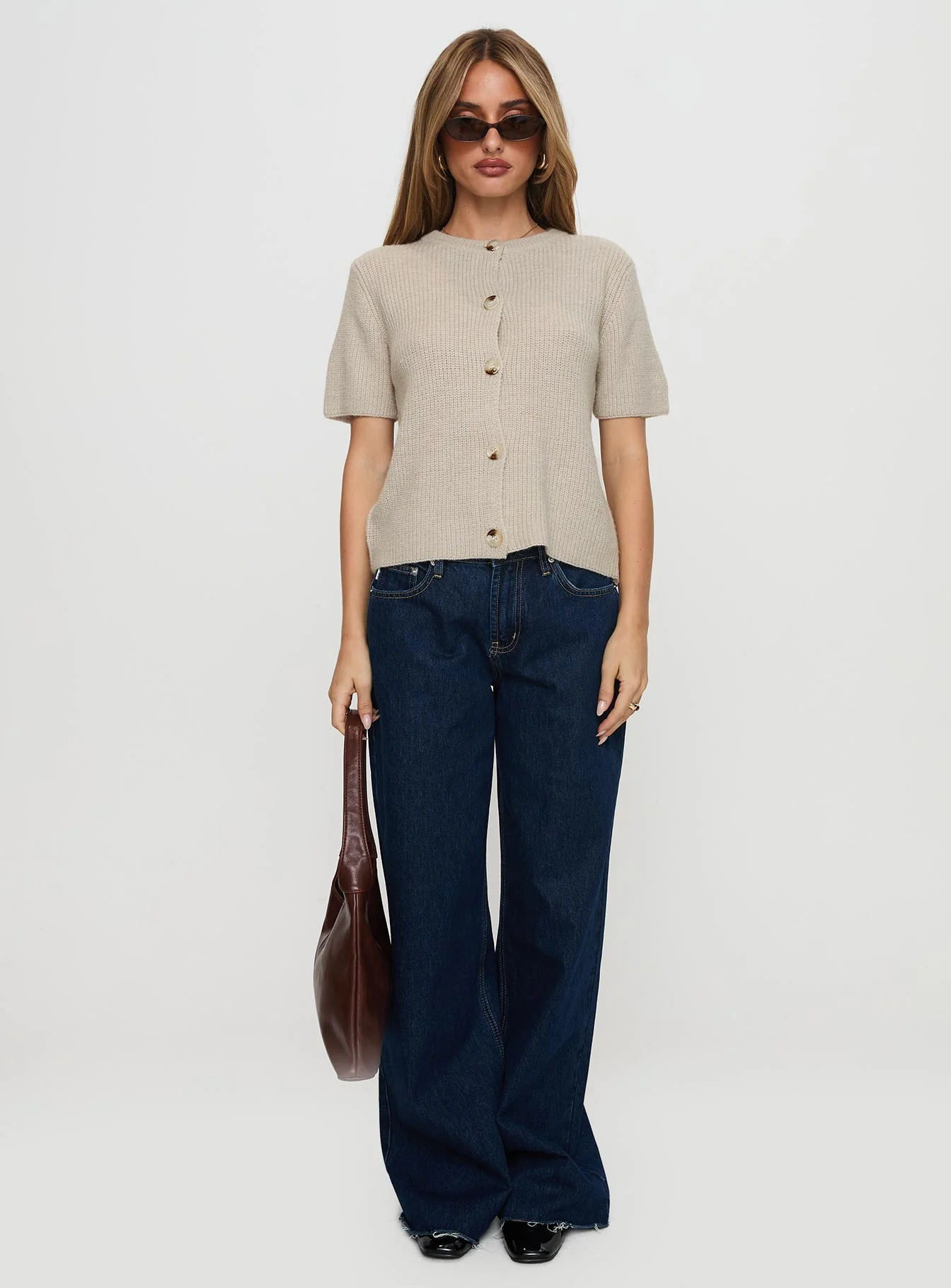 Wait A Lifetime Short Sleeve Cardigan Beige