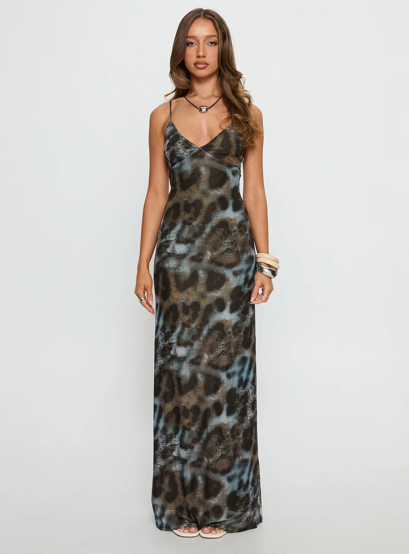Saphrona V-neck Maxi Dress Leopard