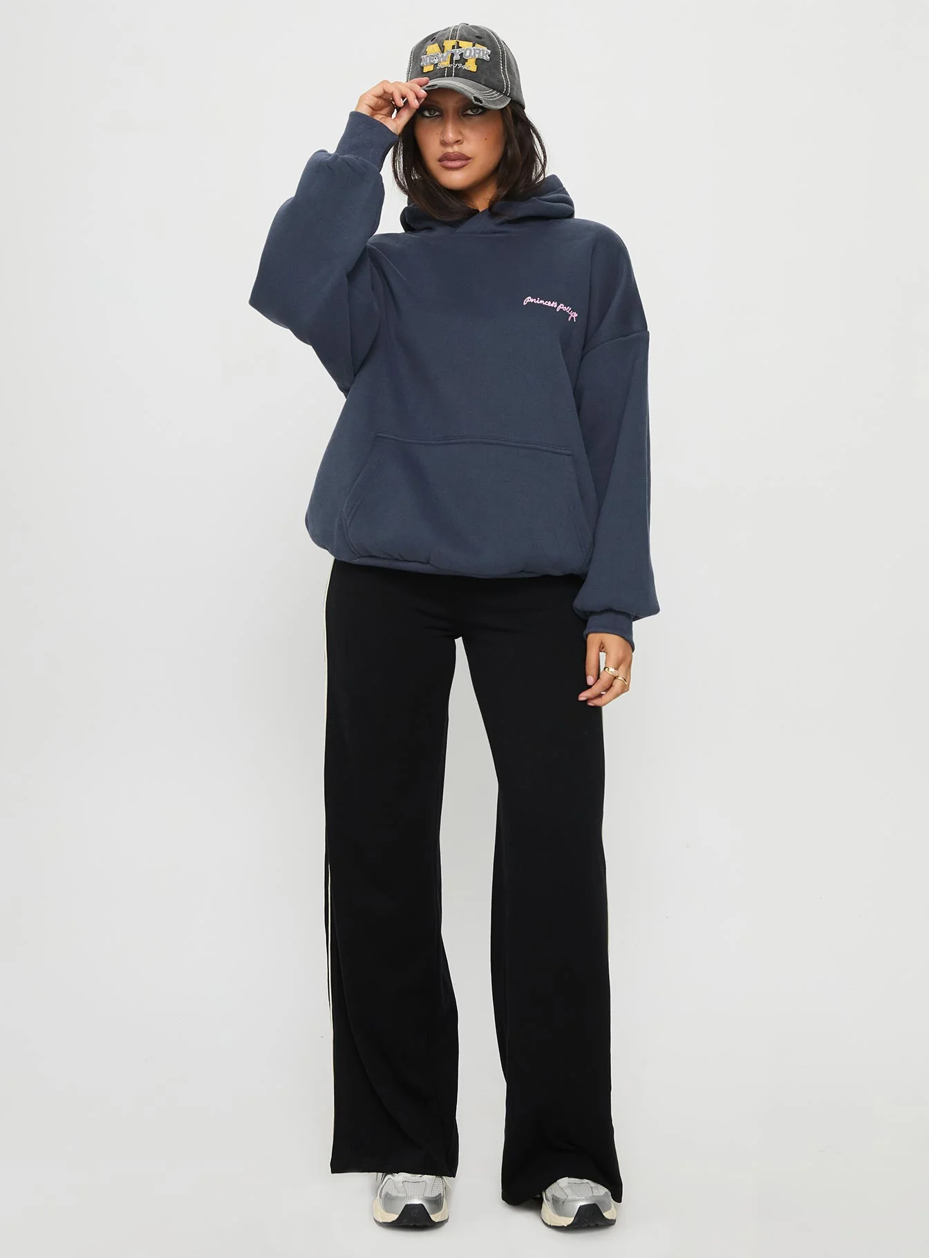 Princess Polly Love Letter Graphic Hoodie Slate Grey