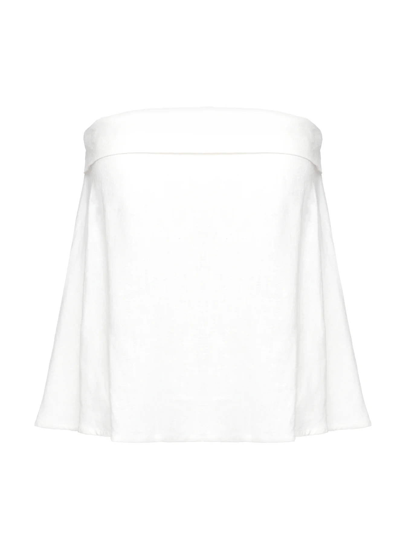 Ethel Strapless Linen Top White
