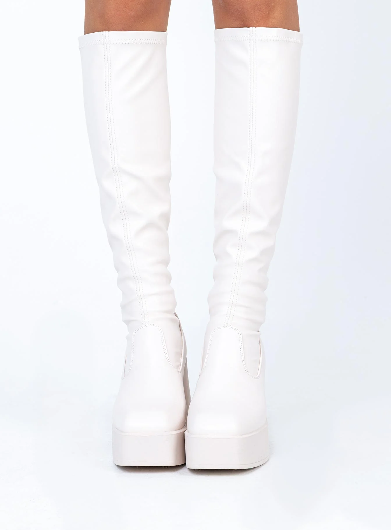 Windsor Smith BadGirls Buttermilk Stretch Sock Boots