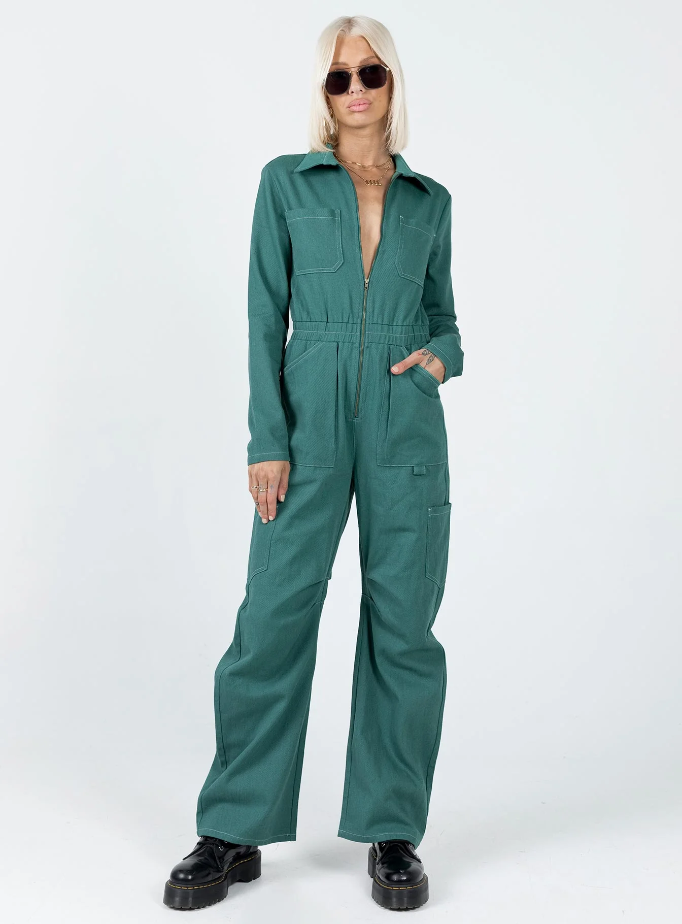 Miami Vice Boiler Suit Forest Green