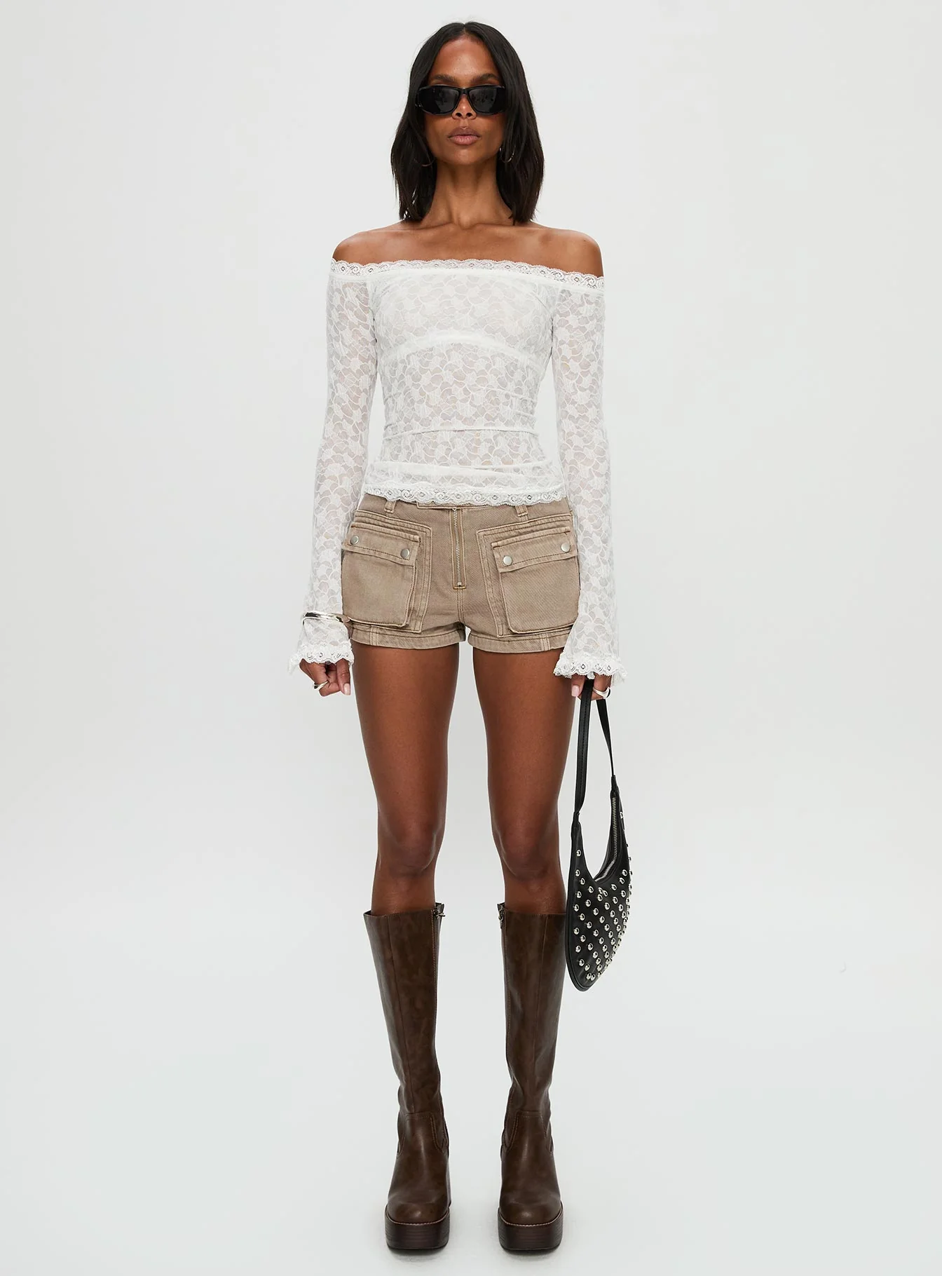 Mochapella Off The Shoulder Top White