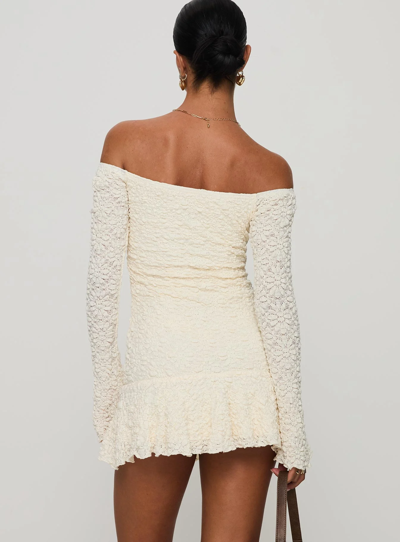 Vancesca Long Sleeve Mini Dress Cream