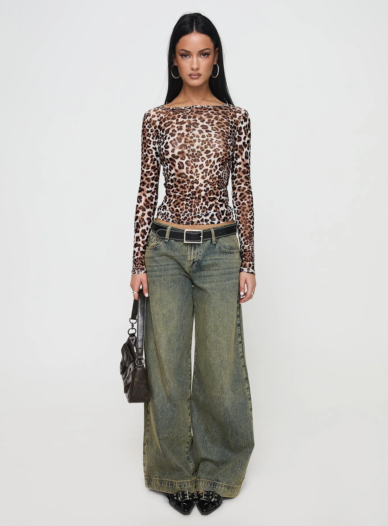 Believe Me Long Sleeve Top Leopard