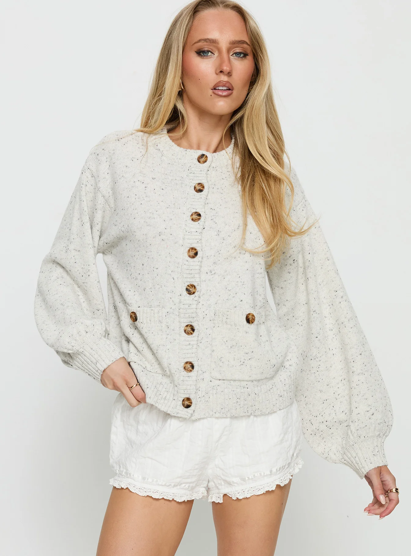 Dorah Boxy Cardigan Grey