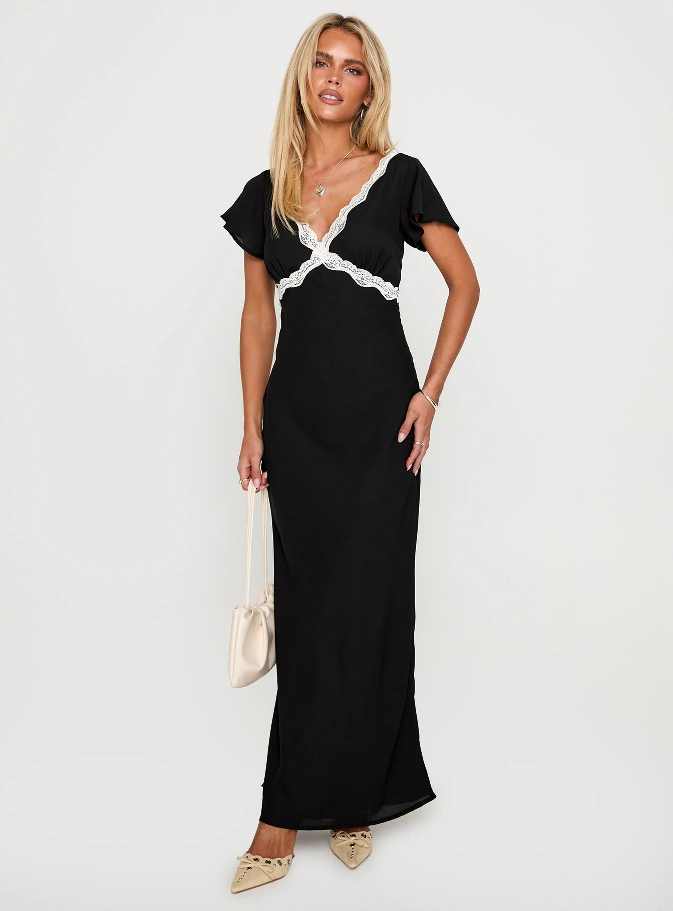 Barbarita Lace Maxi Dress Black