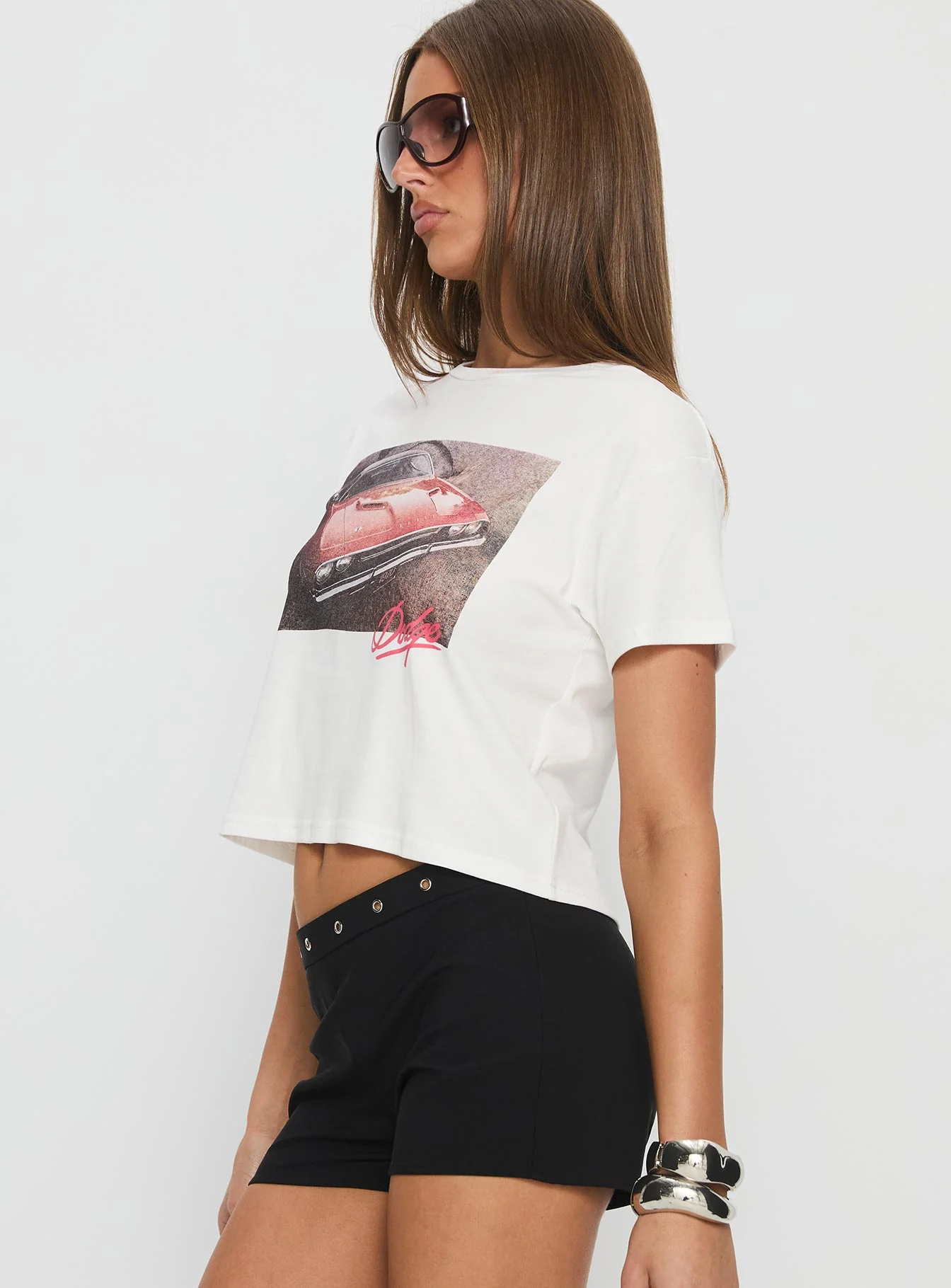 Dodge Girl Graphic Top White