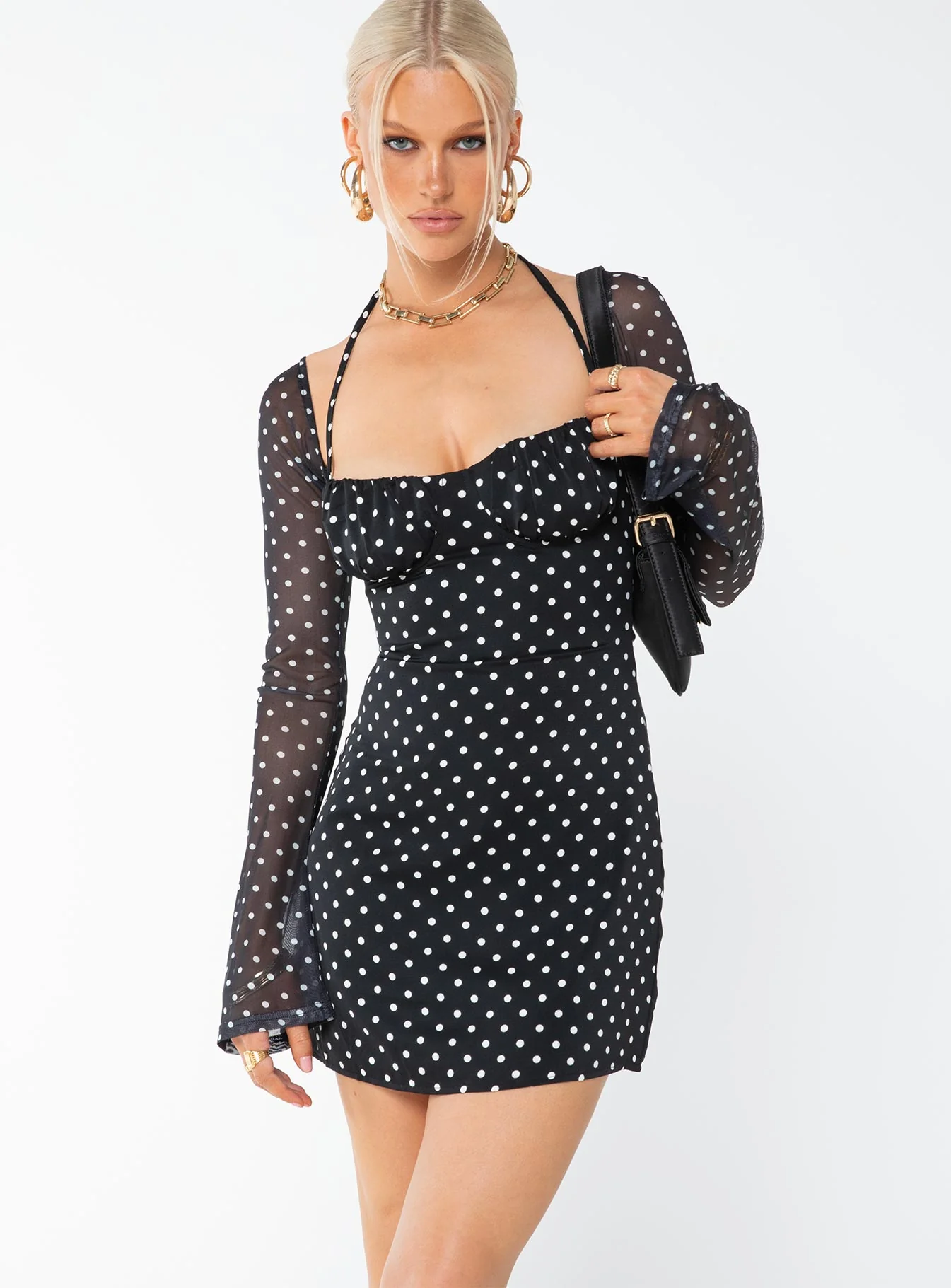 Dyer Mini Dress Black / Polka Dot