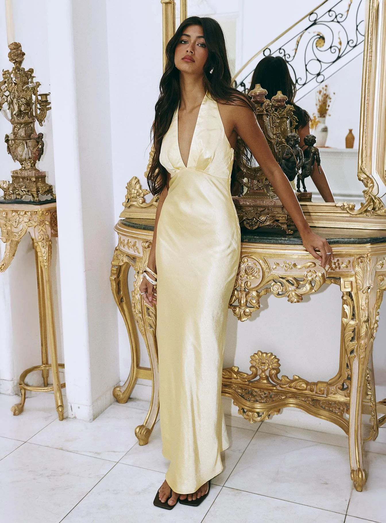 Good For You Halter Maxi Dress Lemon