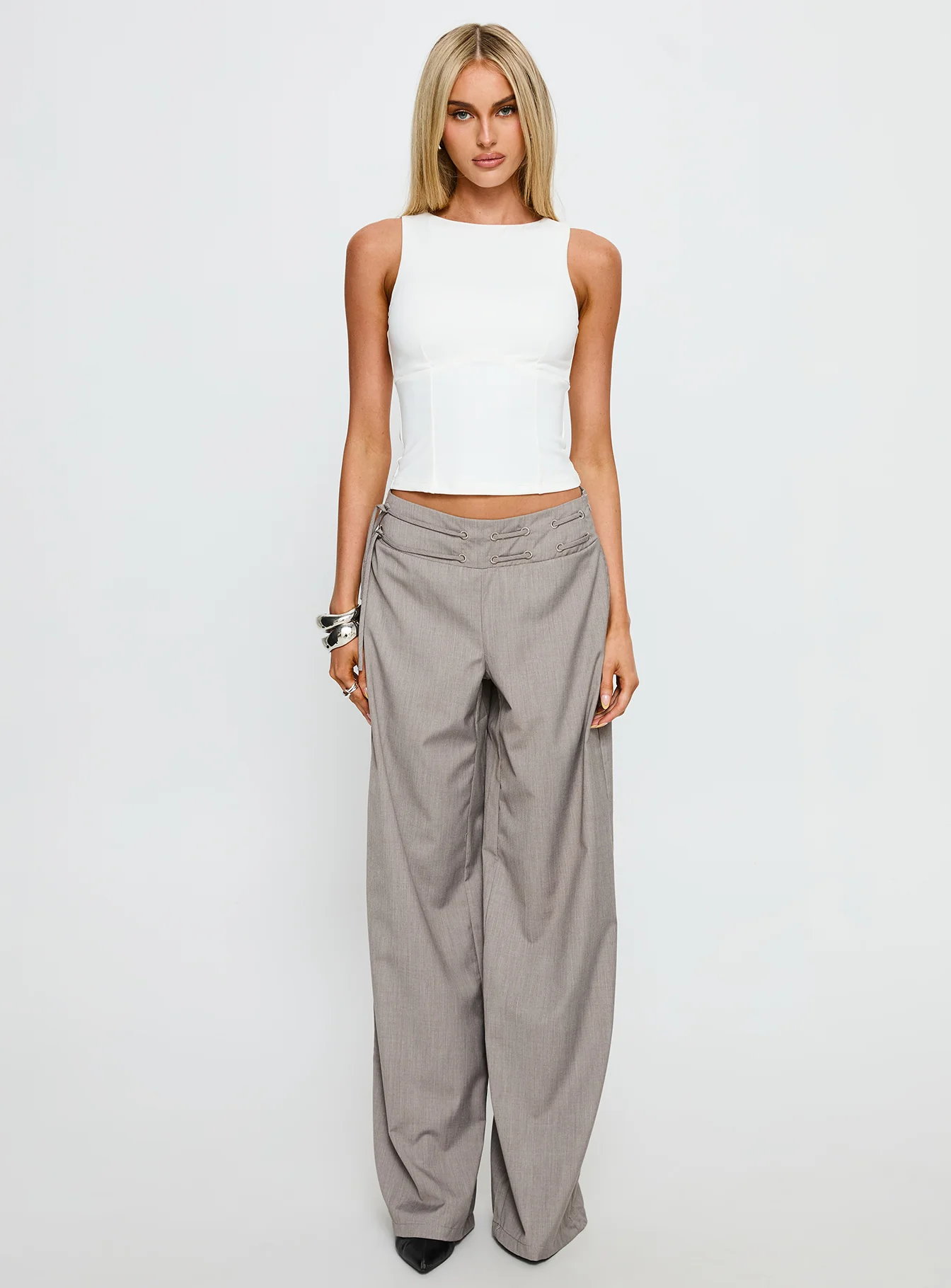 Georgetta Bust Detail Cami Top White