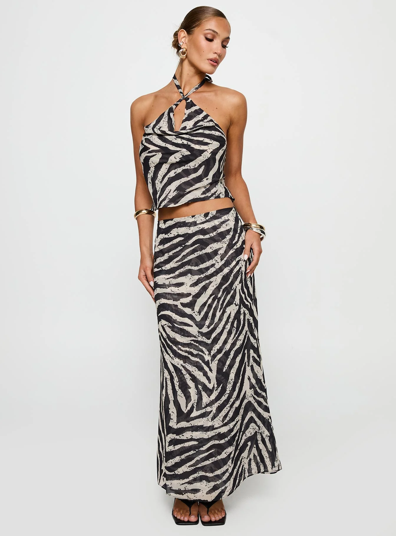 Eleganza Maxi Skirt Zebra
