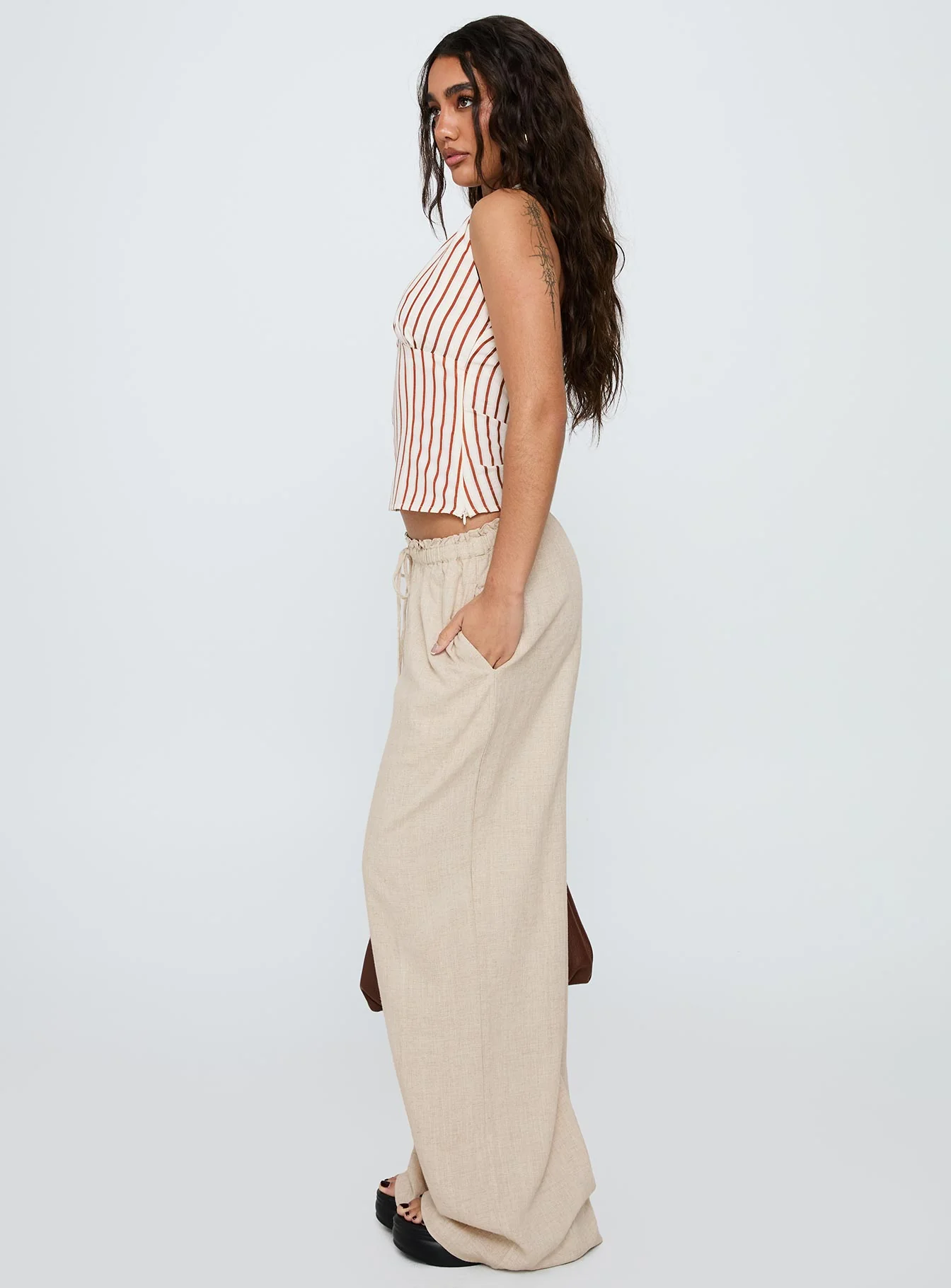 Seascape Oversize Tie Pants Natural