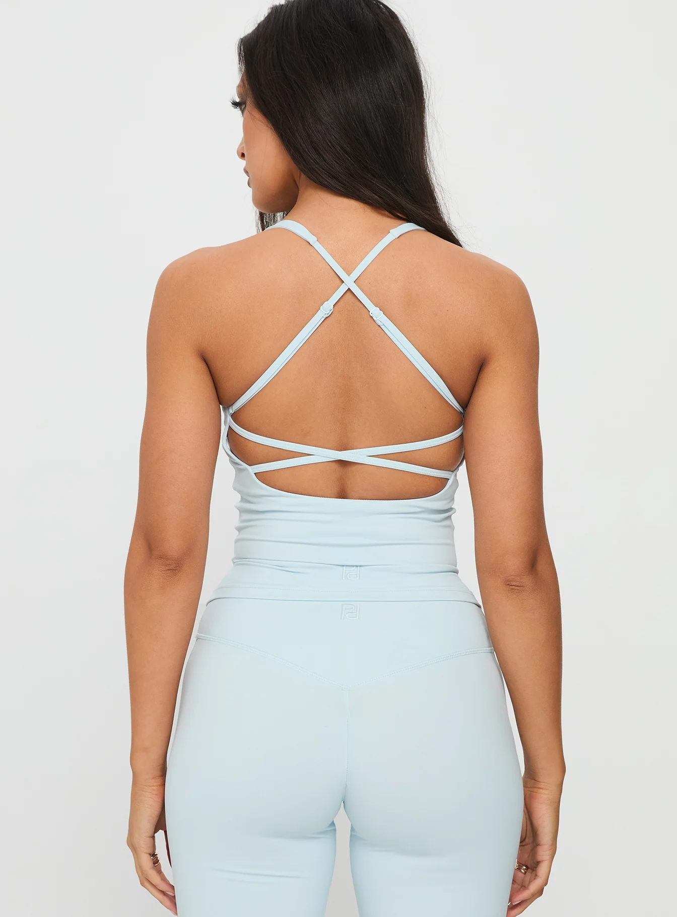 Layup Active Longline Cross Back Top Blue