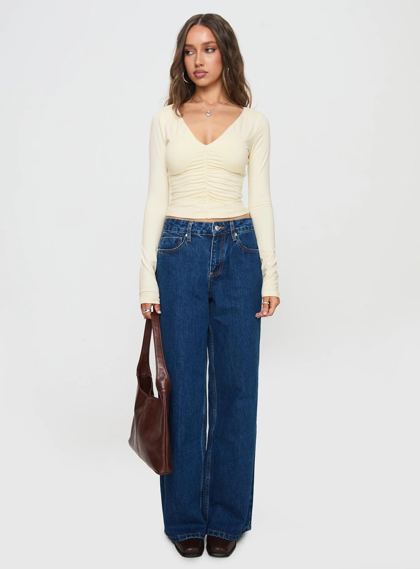 Riva Ruched Top Cream