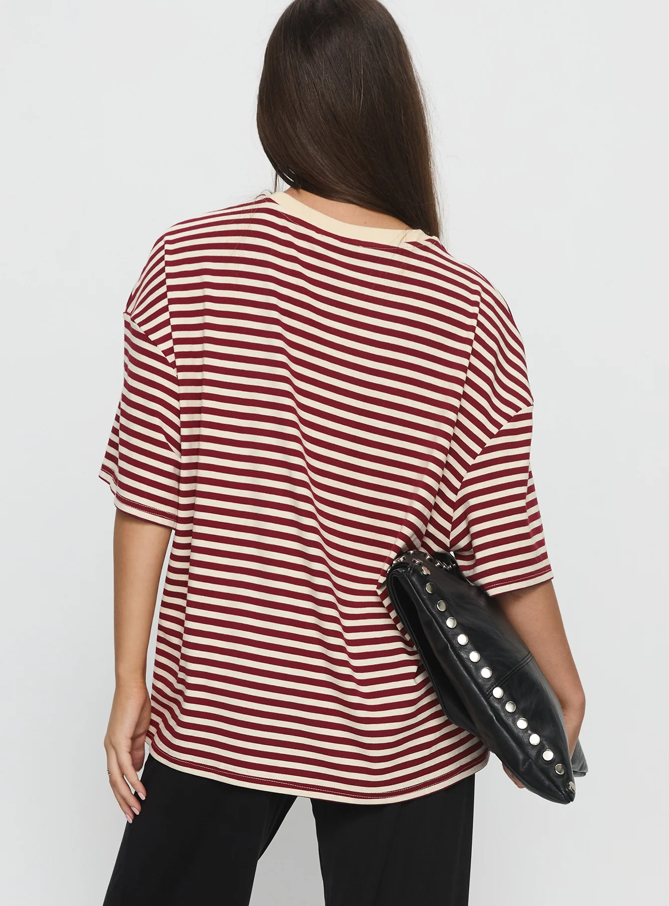 Kieryn Oversized Top Red Stripe